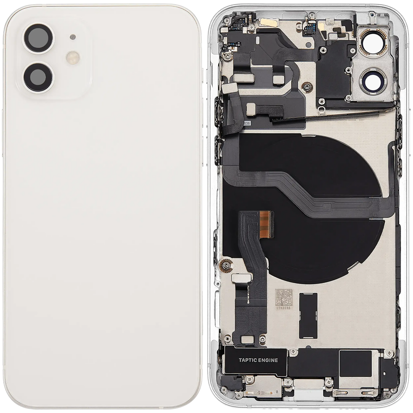Back Housing W/ Charging Port Flex & Small Parts For iPhone 12 (EU / Global Version) (Used OEM) (Pull) (White)