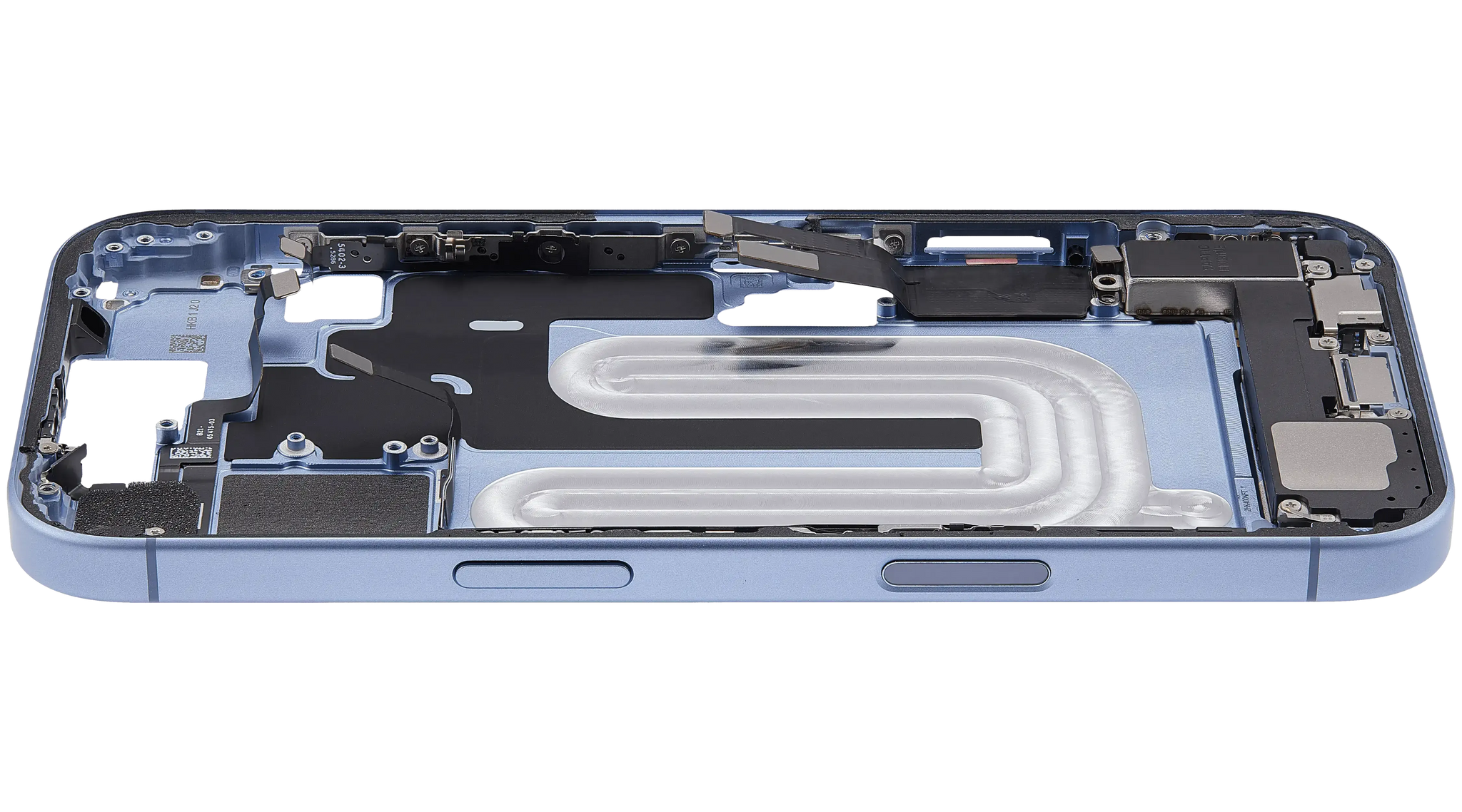 Mid-Frame Housing W/ Charging Port Flex & Small Parts For iPhone 17 (EU / Global Version) (Pull) (Mist Blue)
