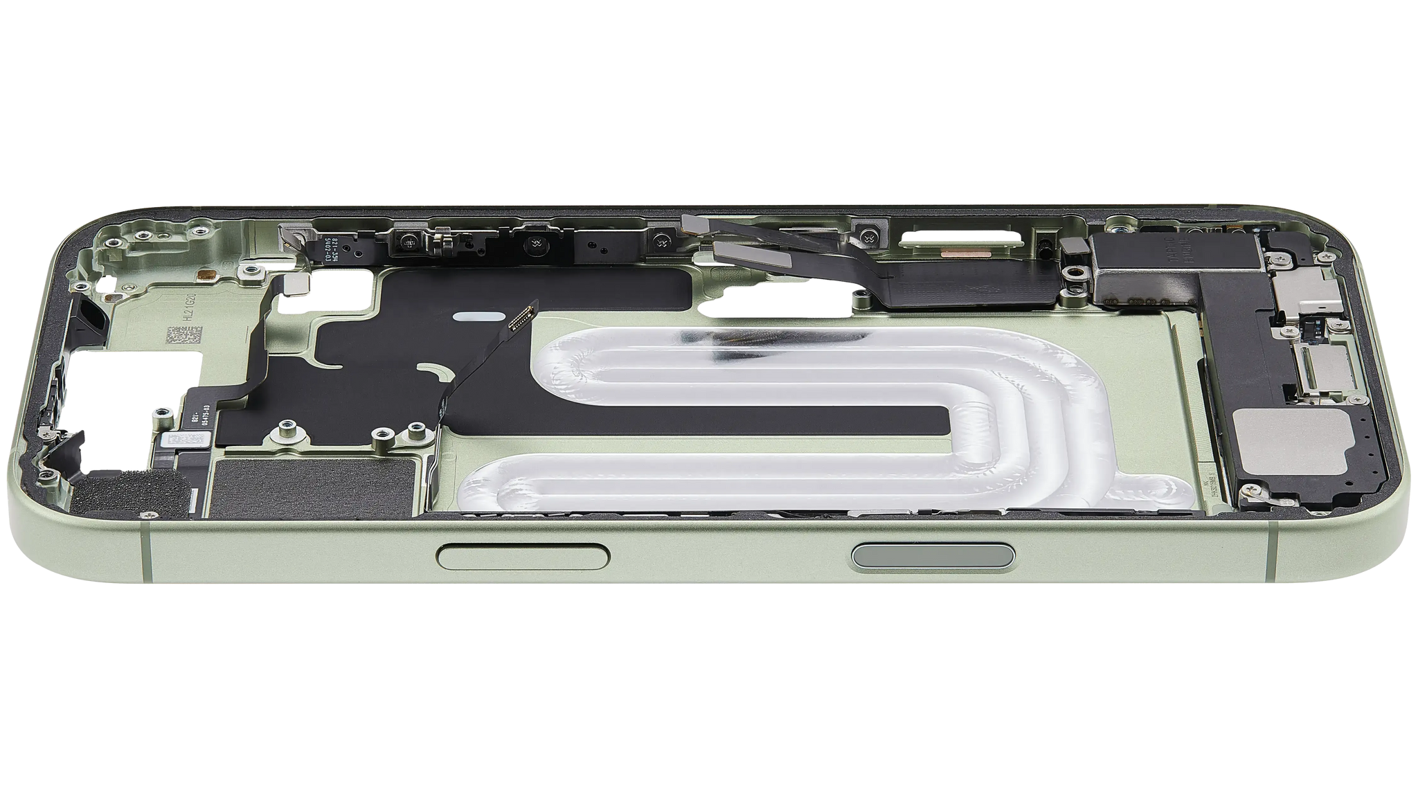 Mid-Frame Housing W/ Charging Port Flex & Small Parts For iPhone 17 (EU / Global Version) (Pull) (Sage)