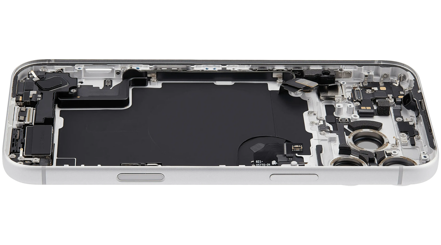 Back Housing W/ Charging Port Flex & Small Parts For iPhone 17 Pro Max (EU / Global Version) (Pull) (Silver)
