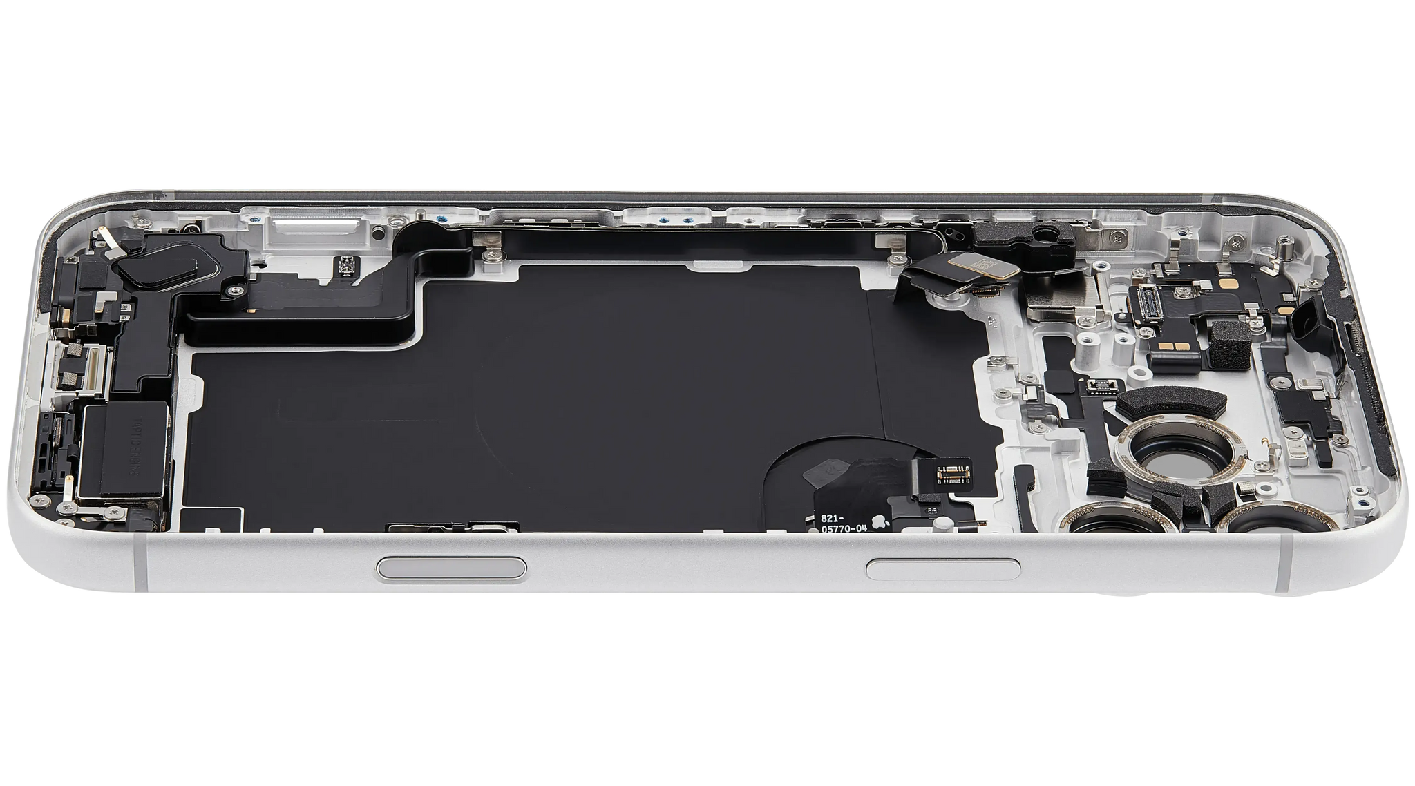 Back Housing W/ Charging Port Flex & Small Parts For iPhone 17 Pro Max (EU / Global Version) (Pull) (Silver)