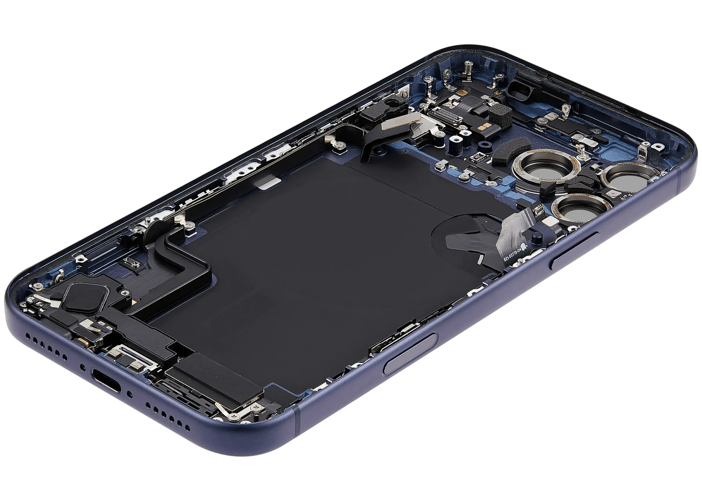 Back Housing W/ Charging Port Flex & Small Parts For iPhone 17 Pro Max (EU / Global Version) (Pull) (Deep Blue)