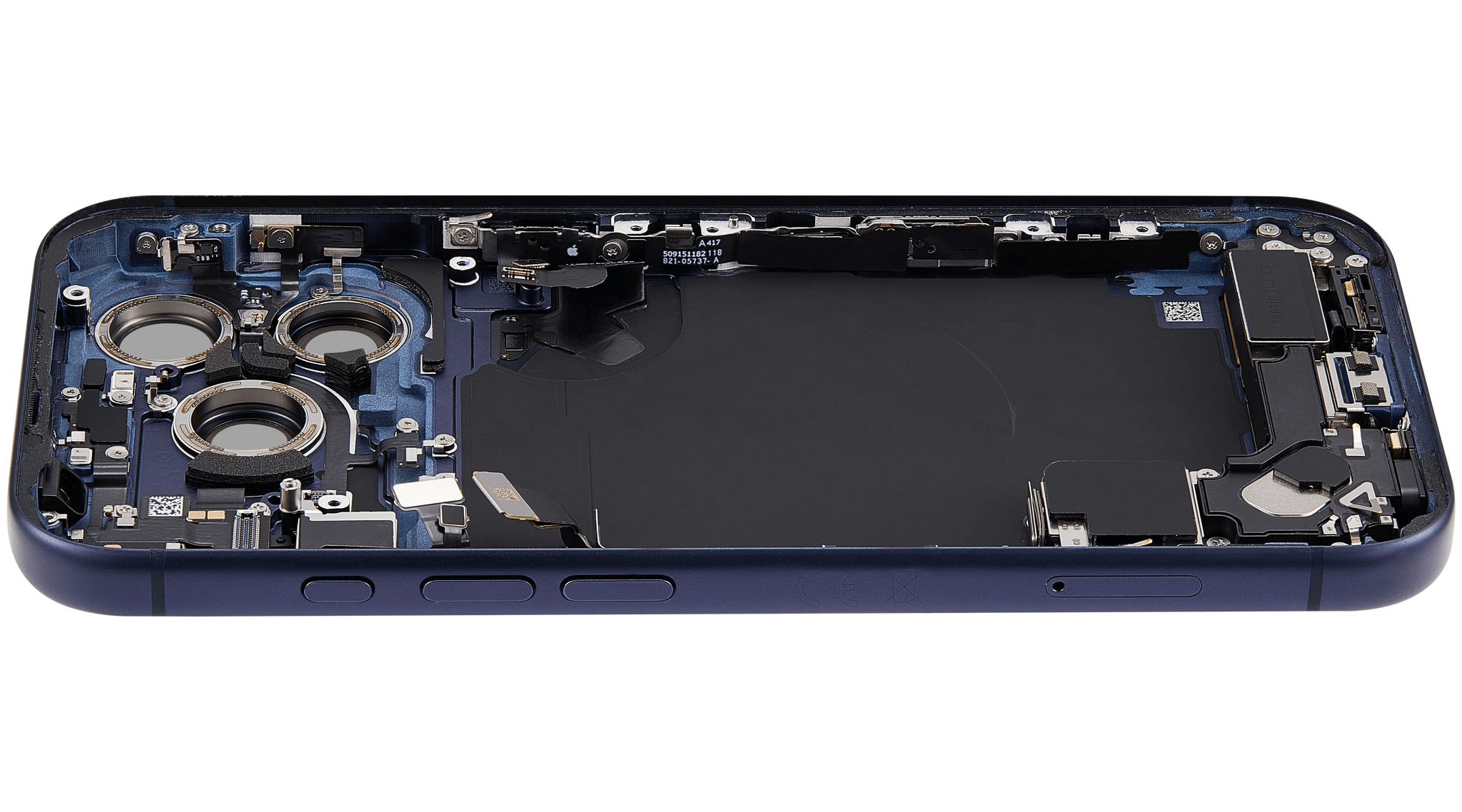 Back Housing W/ Charging Port Flex & Small Parts For iPhone 17 Pro (EU / Global Version) (Pull) (Deep Blue)