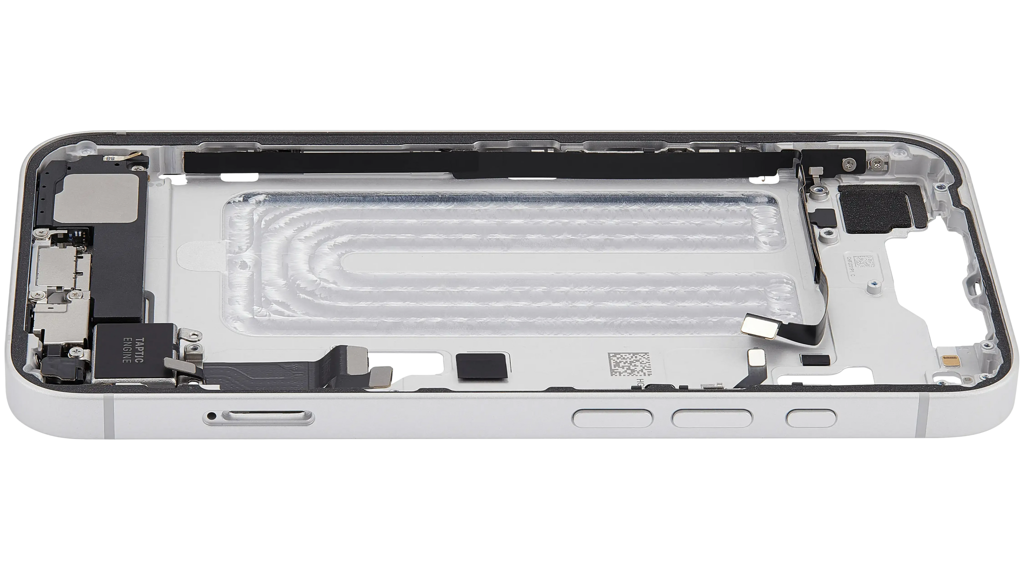 Mid-Frame Housing W/ Charging Port Flex & Small Parts For iPhone 16e (EU / Global Version) (Pull) (White)