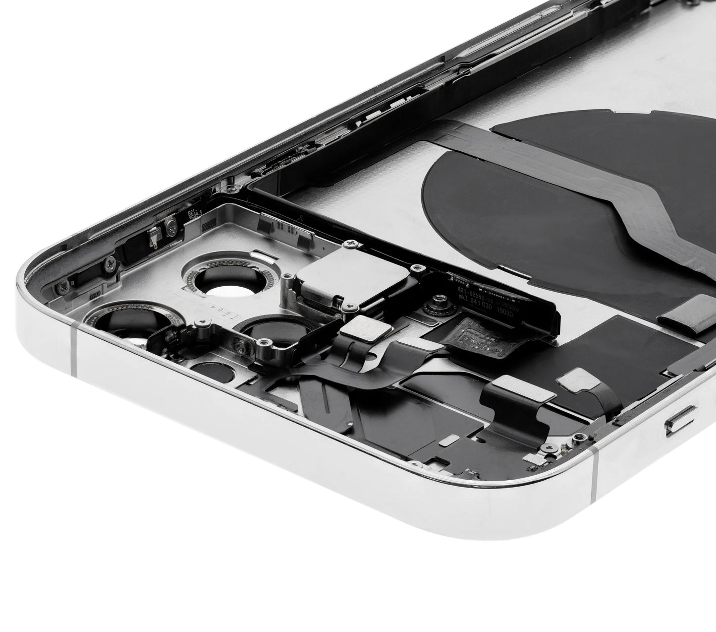 Back Housing W/ Charging Port Flex & Small Parts For iPhone 12 Pro Max (US Version) (Used OEM) (Pull) (Silver)