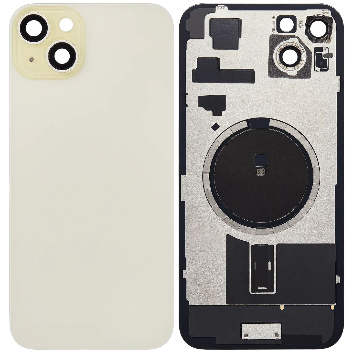 Back Glass w/ MagSafe Magnet For iPhone 15 Plus (Pull) (Yellow) (No Logo)