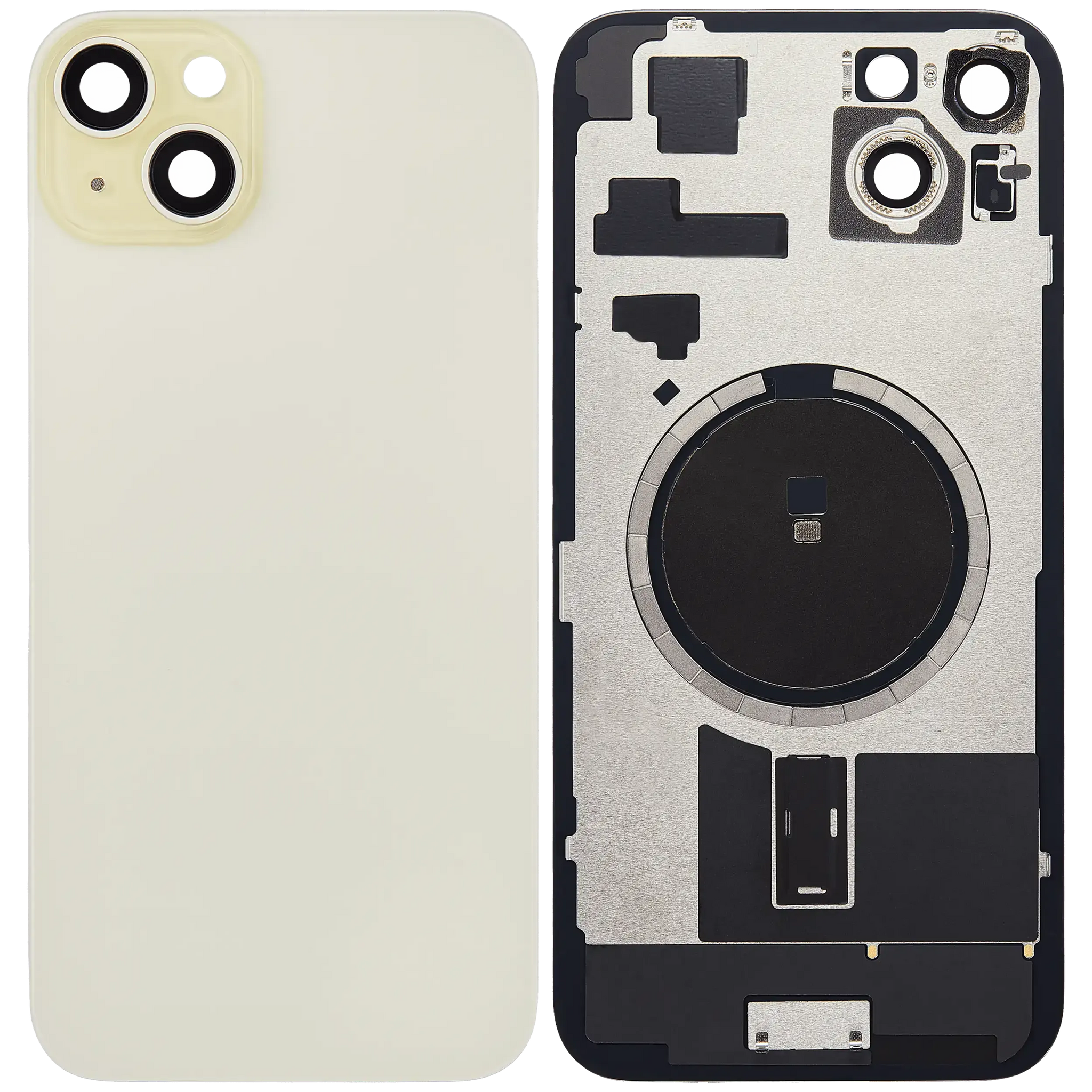 Back Glass w/ MagSafe Magnet For iPhone 15 Plus (Pull) (Yellow) (No Logo)