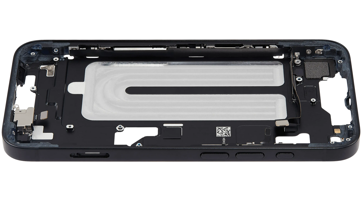 Mid-Frame Housing W/ Small Parts For iPhone 16e (EU / Global Version) (Pull) (Black)