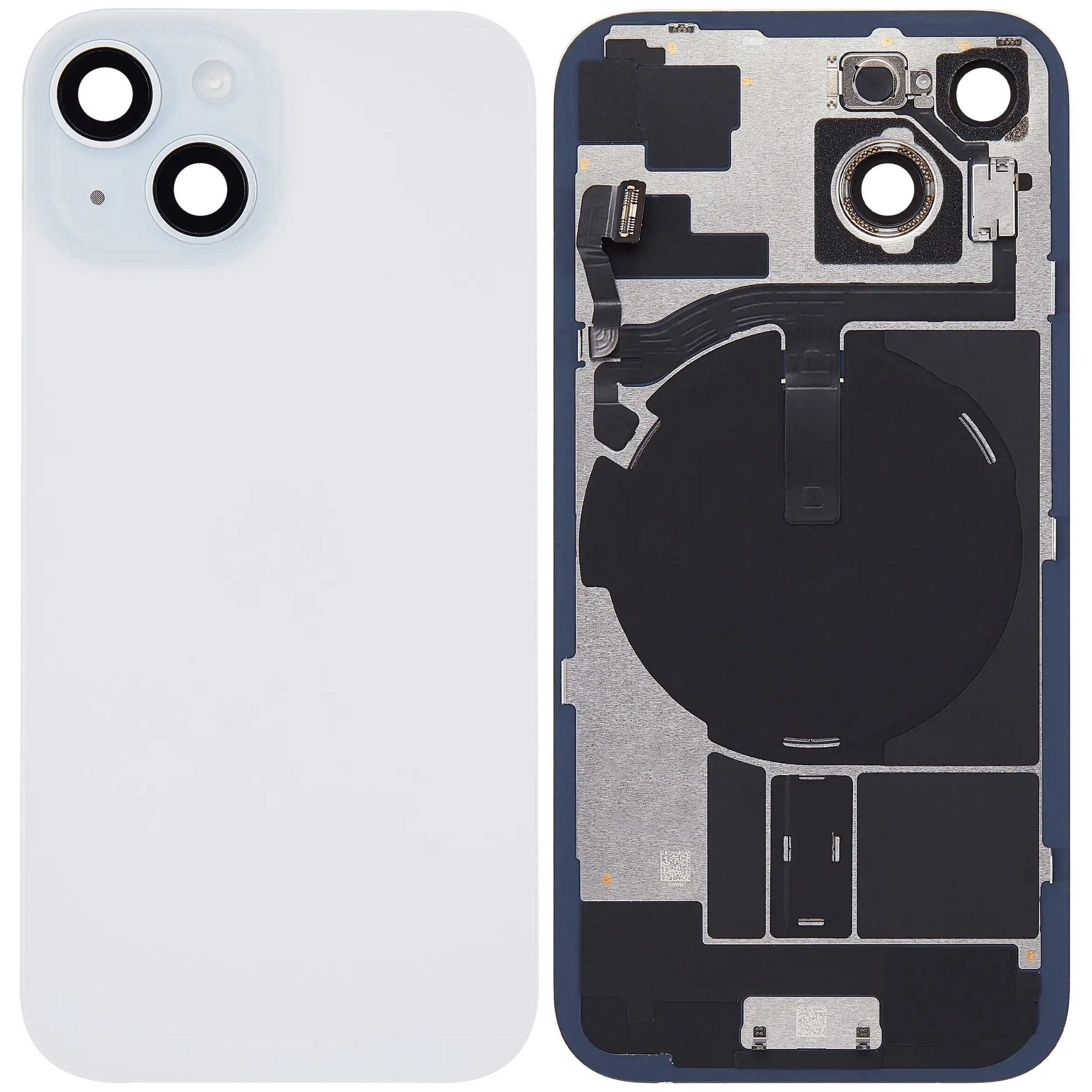 Back Glass w/ MagSafe Magnet & NFC & Flashlight Flex For iPhone 15 (Pull) (Blue)