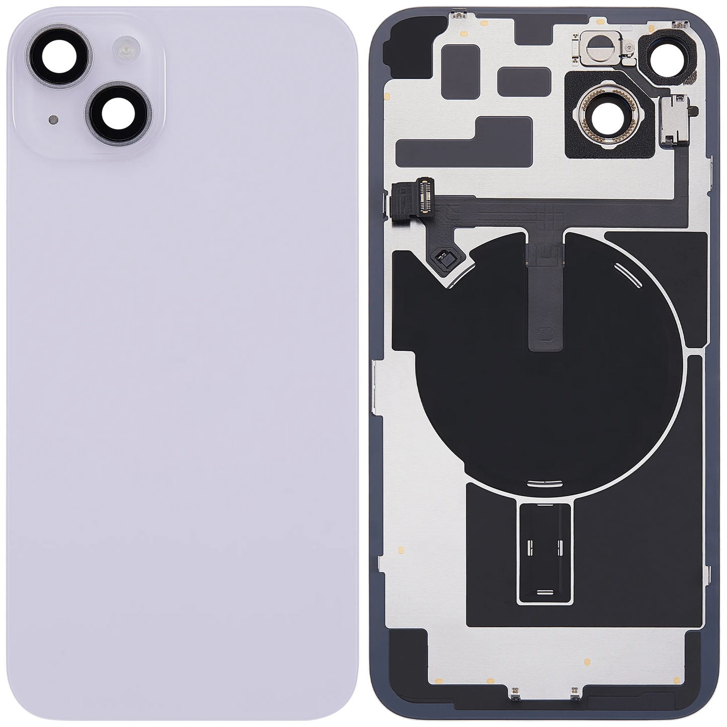 Back Glass w/ MagSafe Magnet & NFC & Flashlight Flex For iPhone 14 Plus (Pull) (Purple)