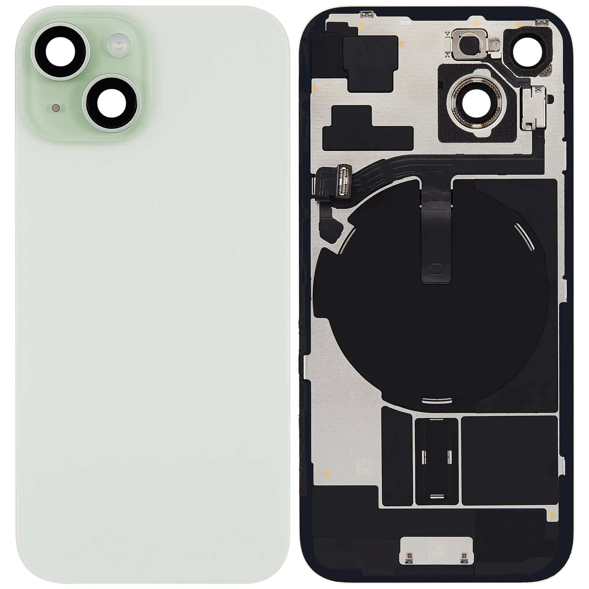 Back Glass w/ MagSafe Magnet & NFC & Flashlight Flex For iPhone 15 (Pull) (Green)