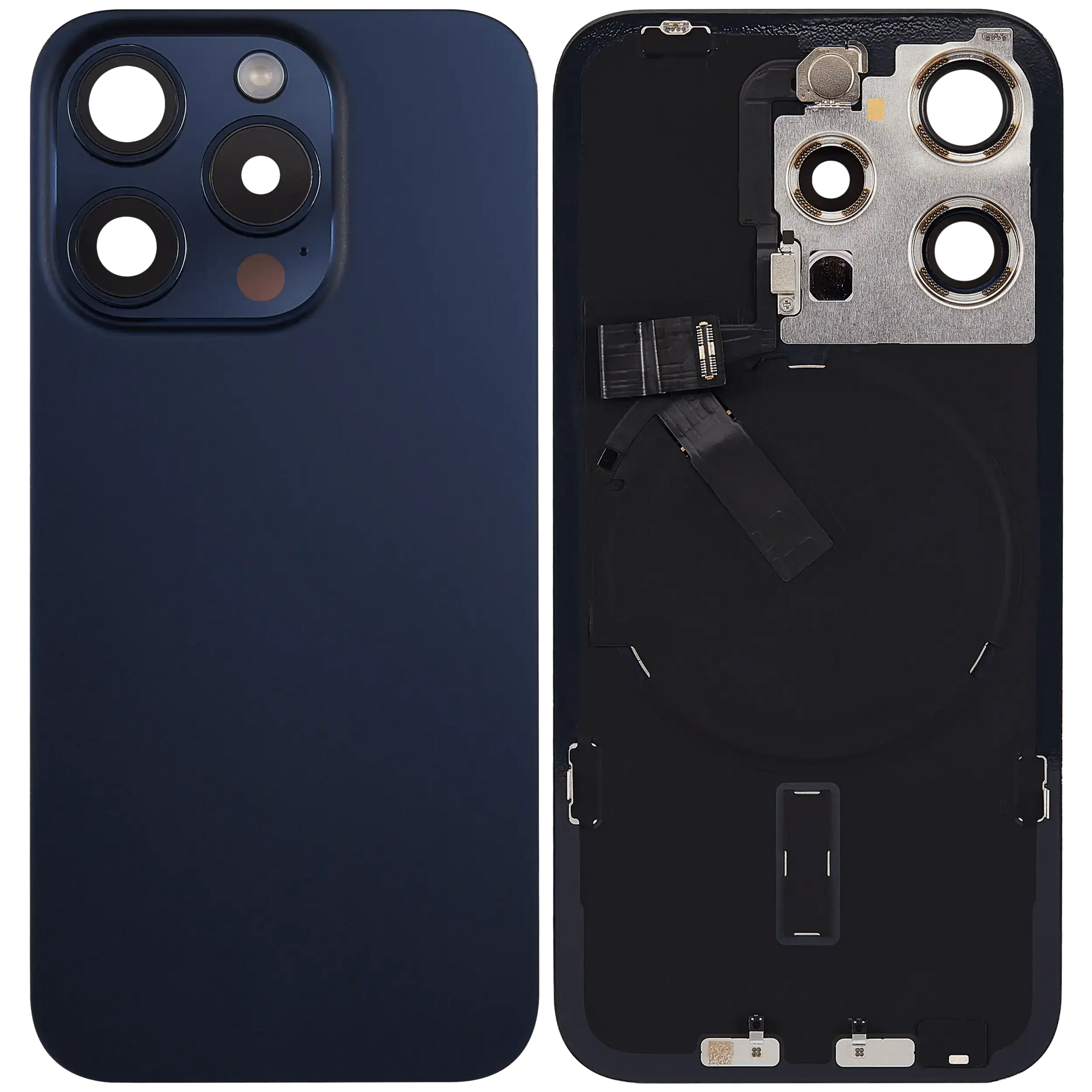 Back Glass w/ MagSafe Magnet & NFC & Flashlight Flex For iPhone 15 Pro (Pull) (Blue Titanium)