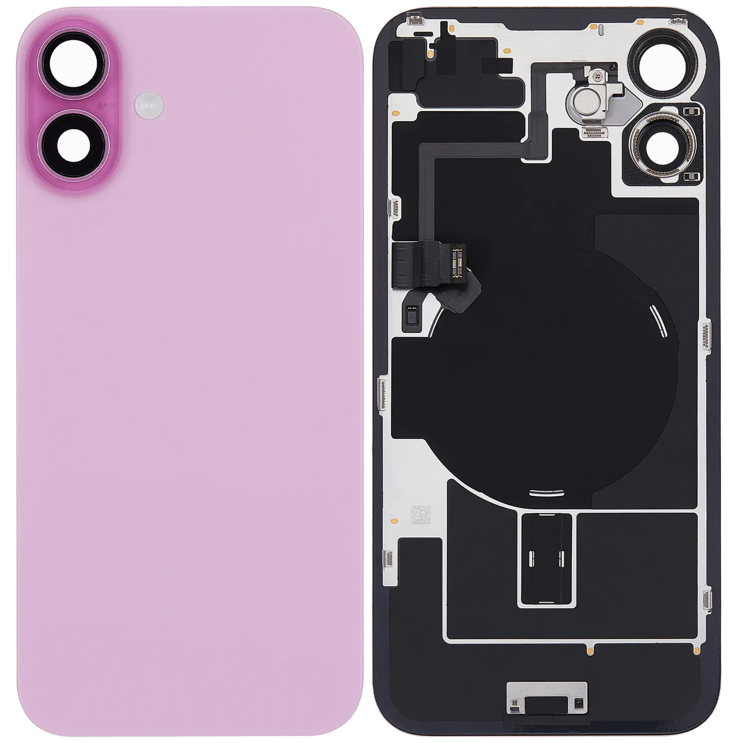 Back Glass w/ MagSafe Magnet & NFC & Flashlight Flex For iPhone 16 Plus (Pull) (Pink)