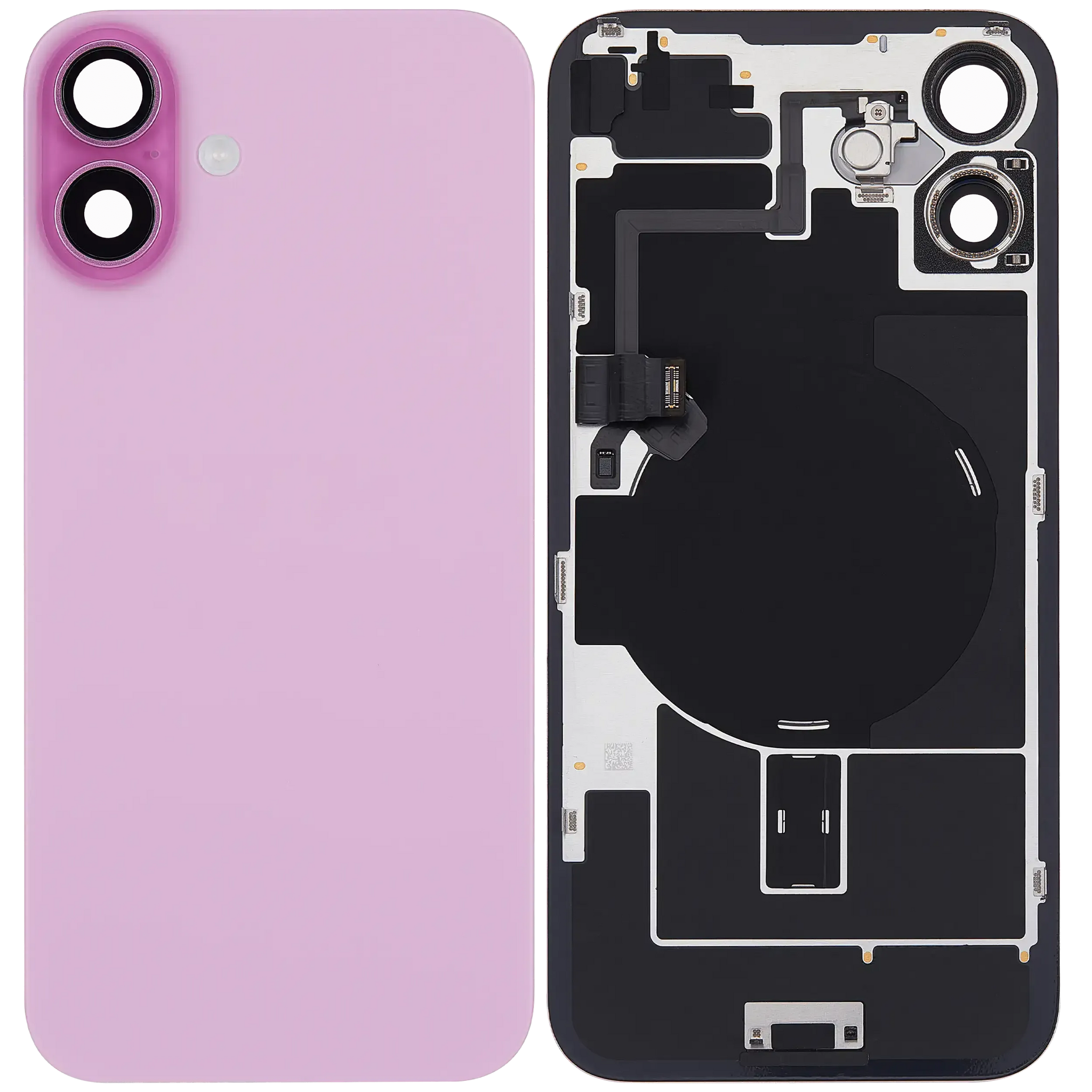 Back Glass w/ MagSafe Magnet & NFC & Flashlight Flex For iPhone 16 Plus (Pull) (Pink)