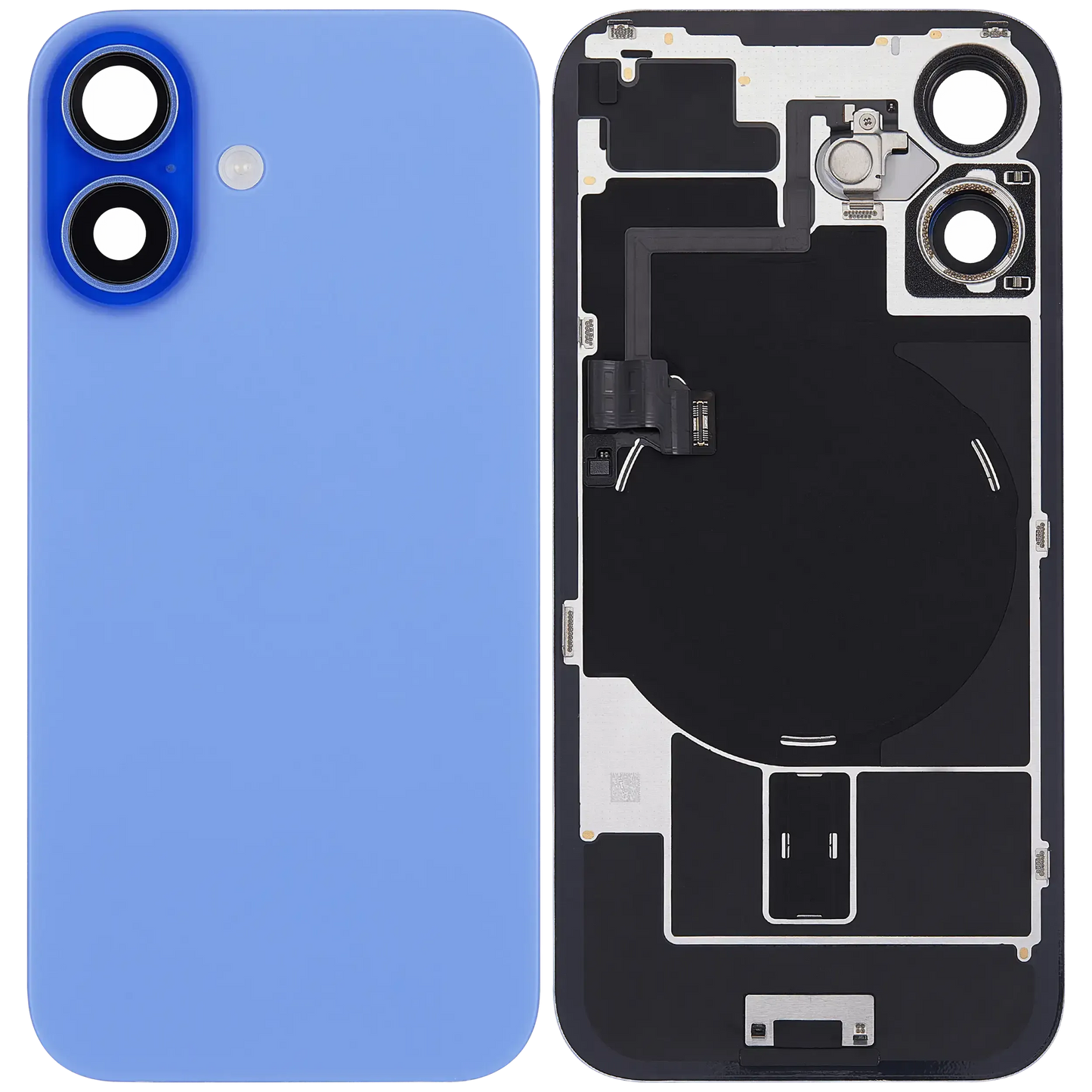 Back Glass w/ MagSafe Magnet & NFC & Flashlight Flex For iPhone 16 (Pull) (Ultramarine)