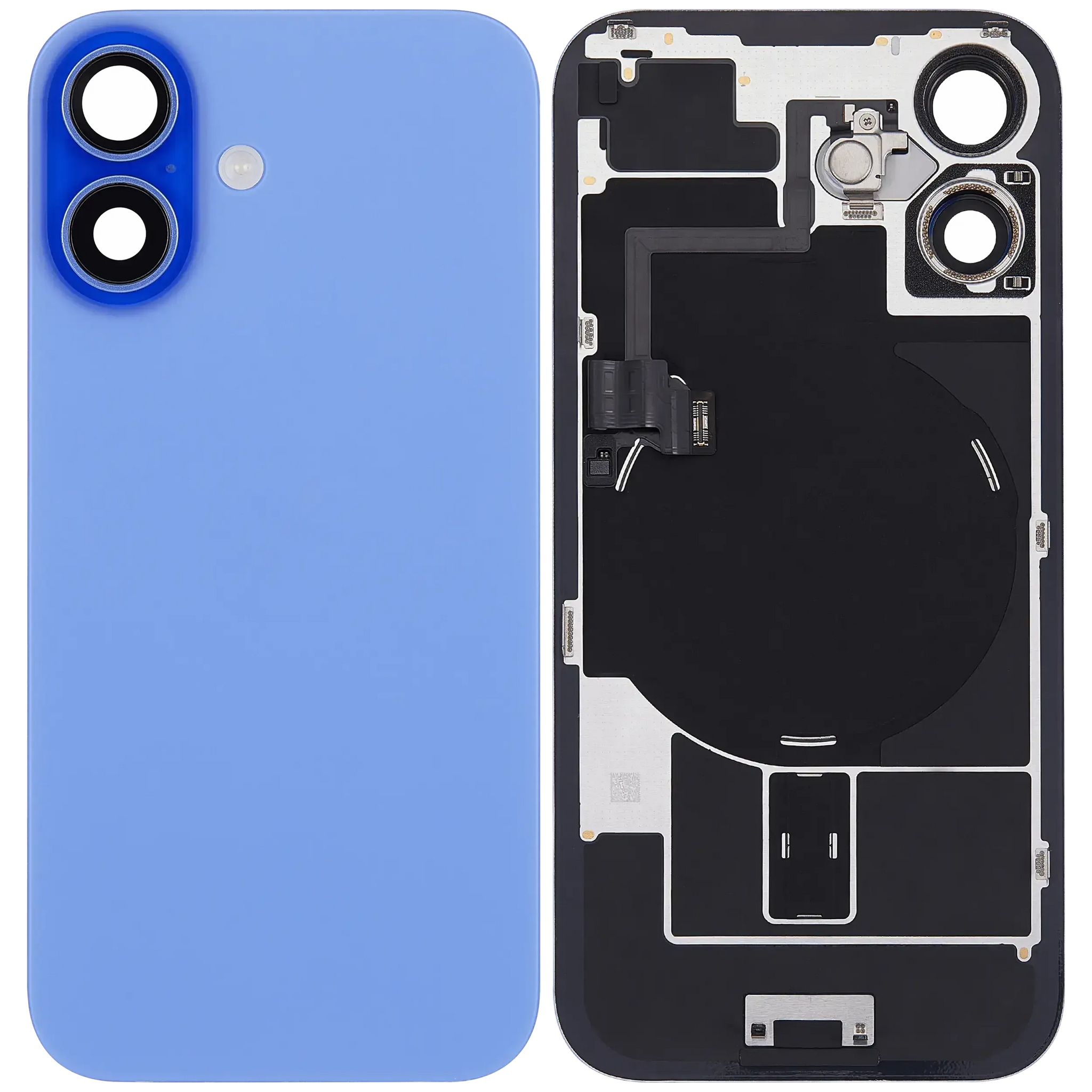 Back Glass w/ MagSafe Magnet & NFC & Flashlight Flex For iPhone 16 (Pull) (Ultramarine)