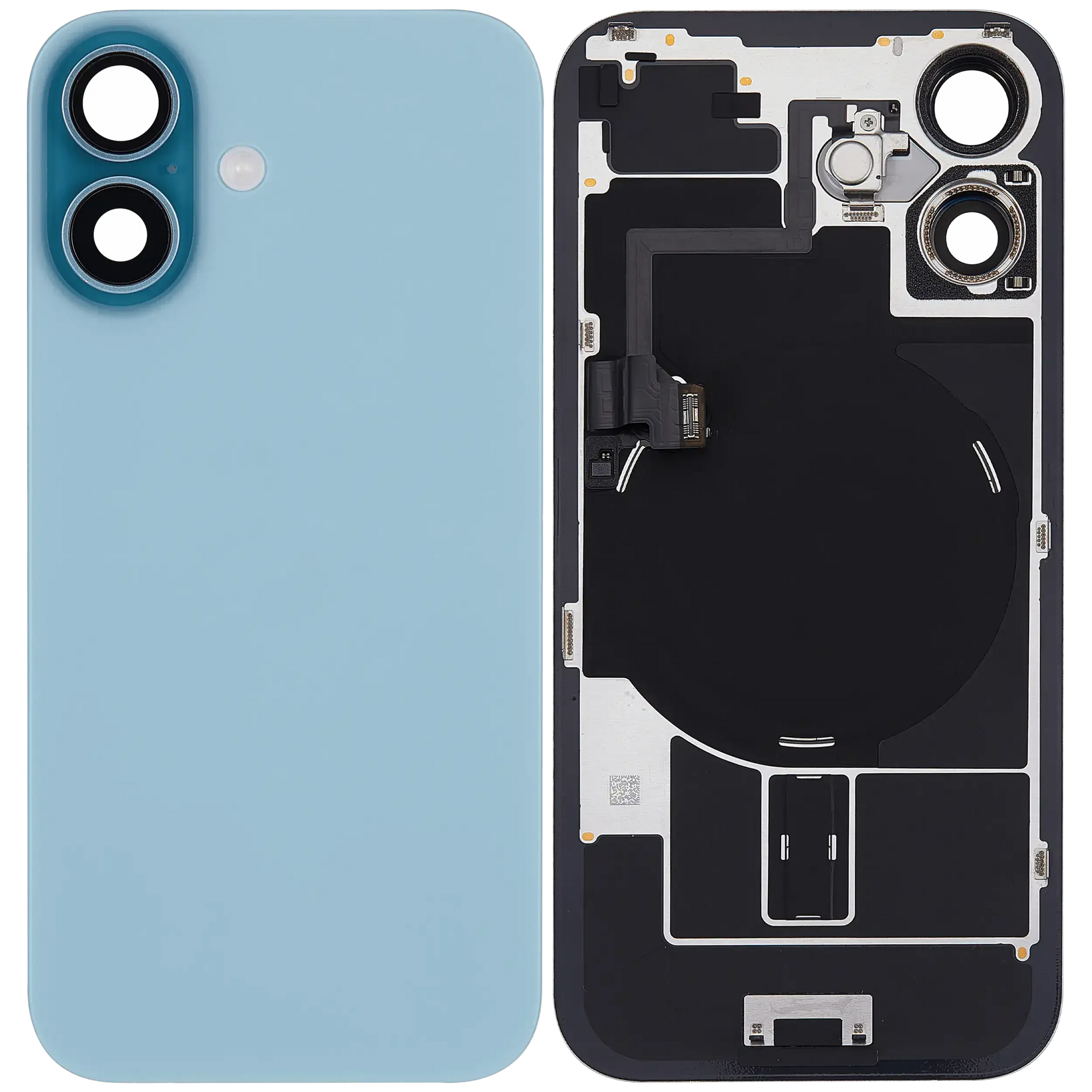 Back Glass w/ MagSafe Magnet & NFC & Flashlight Flex For iPhone 16 (Pull) (Teal)