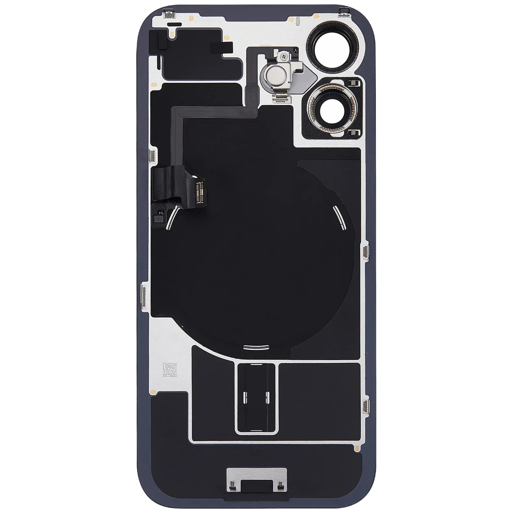 Back Glass w/ MagSafe Magnet & NFC & Flashlight Flex For iPhone 16 (Pull) (Black)