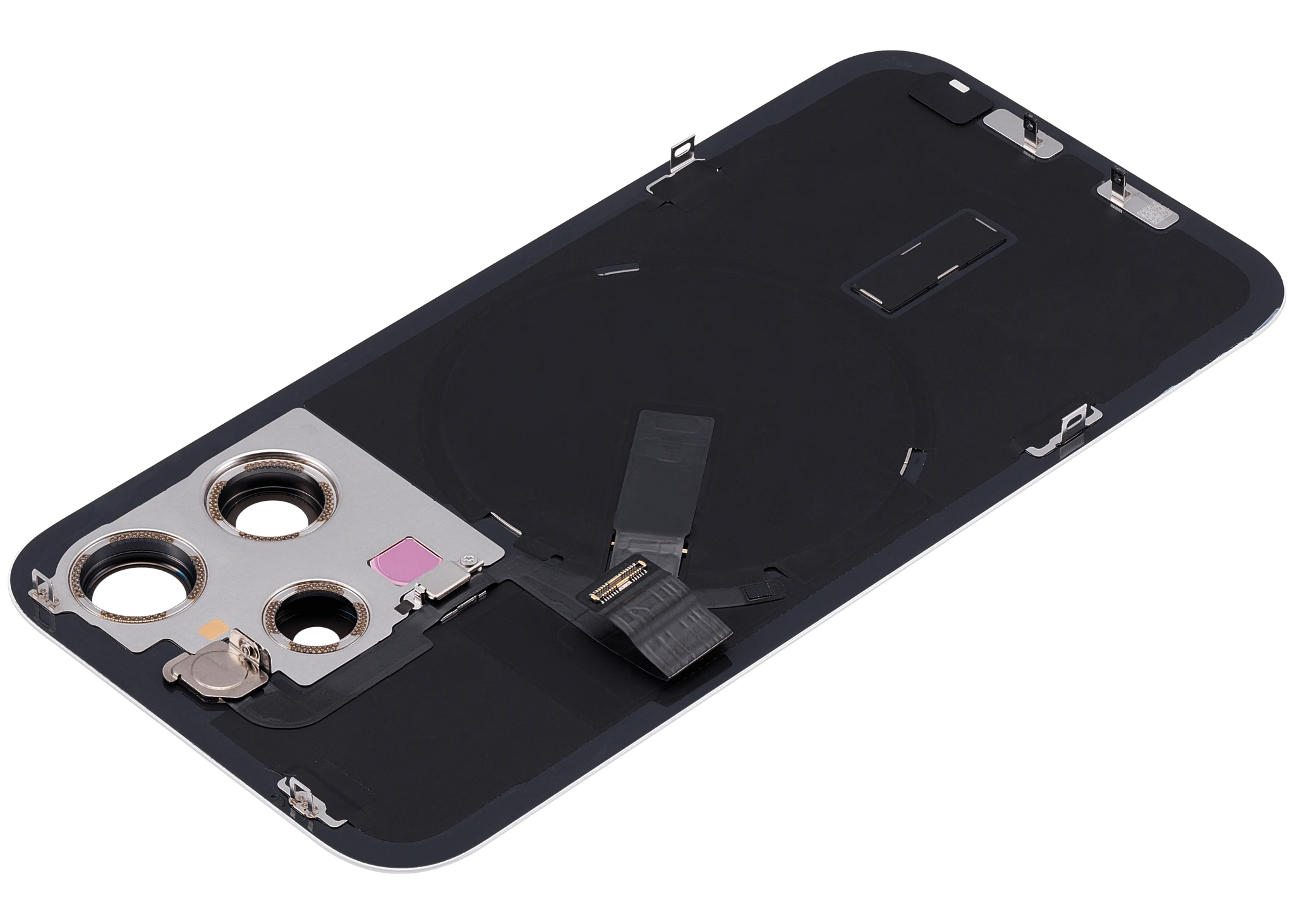 Back Glass w/ MagSafe Magnet & NFC & Flashlight Flex For iPhone 15 Pro (Pull) (White Titanium)