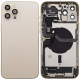 Back Housing W/ Charging Port Flex & Small Parts For iPhone 12 Pro Max (EU / Global Version) (Used OEM) (Pull) (Gold)
