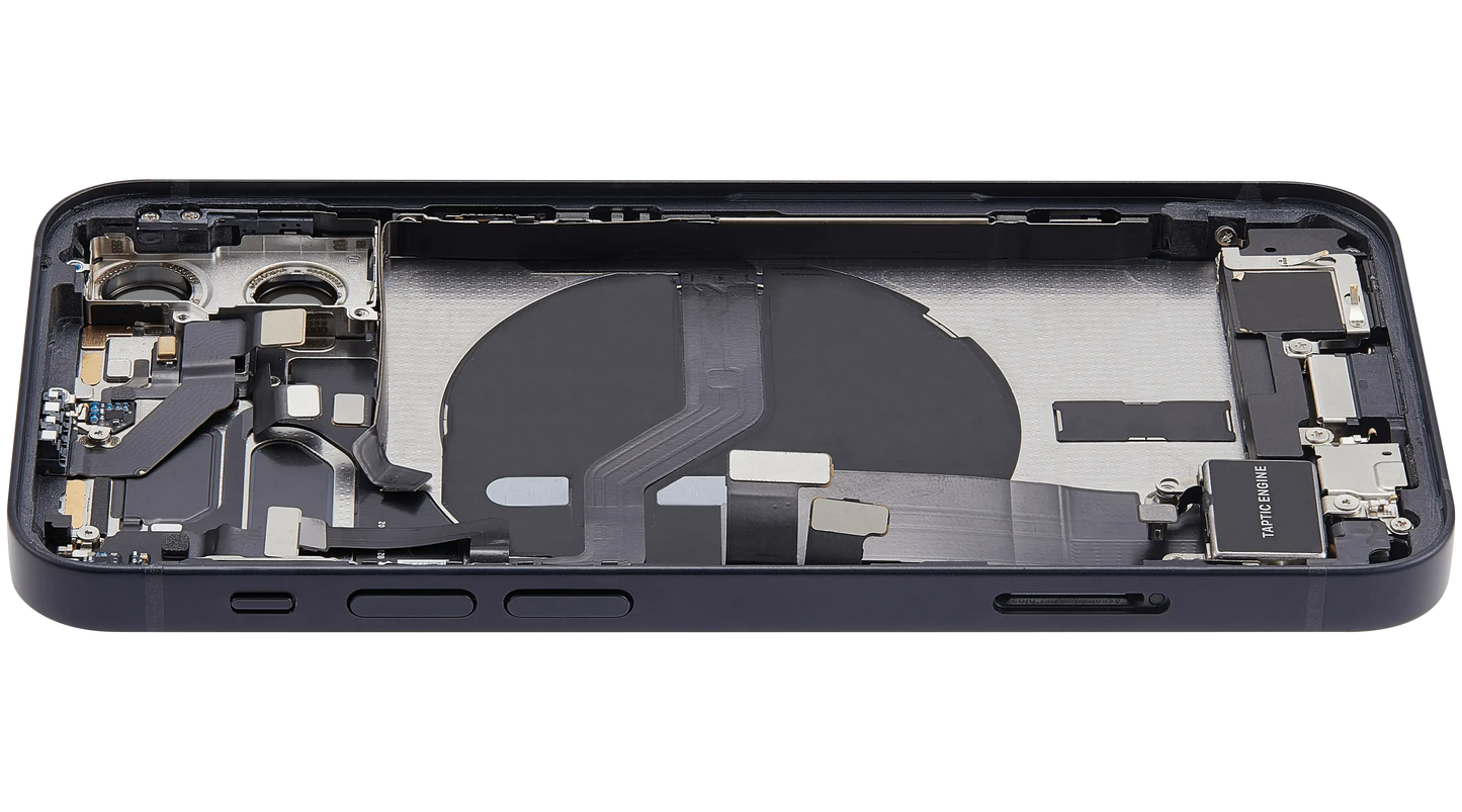 Back Housing W/ Charging Port Flex & Small Parts For iPhone 12 Mini (US Version) (Pull) (Black)