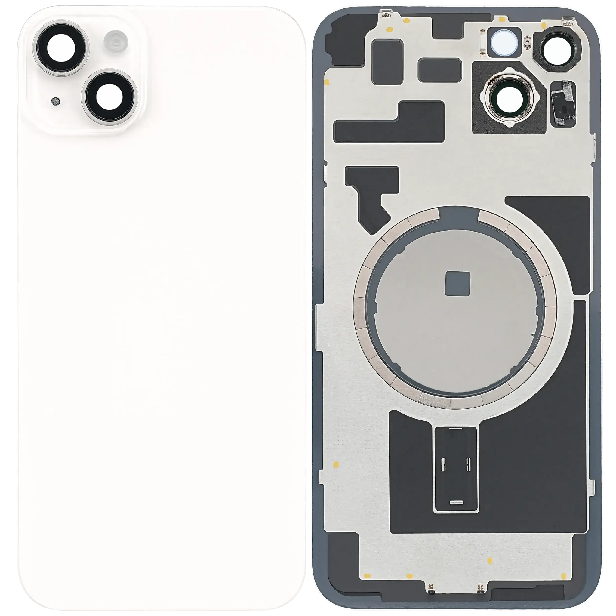 Back Glass w/ MagSafe Magnet For iPhone 14 Plus (Pull) (Starlight)