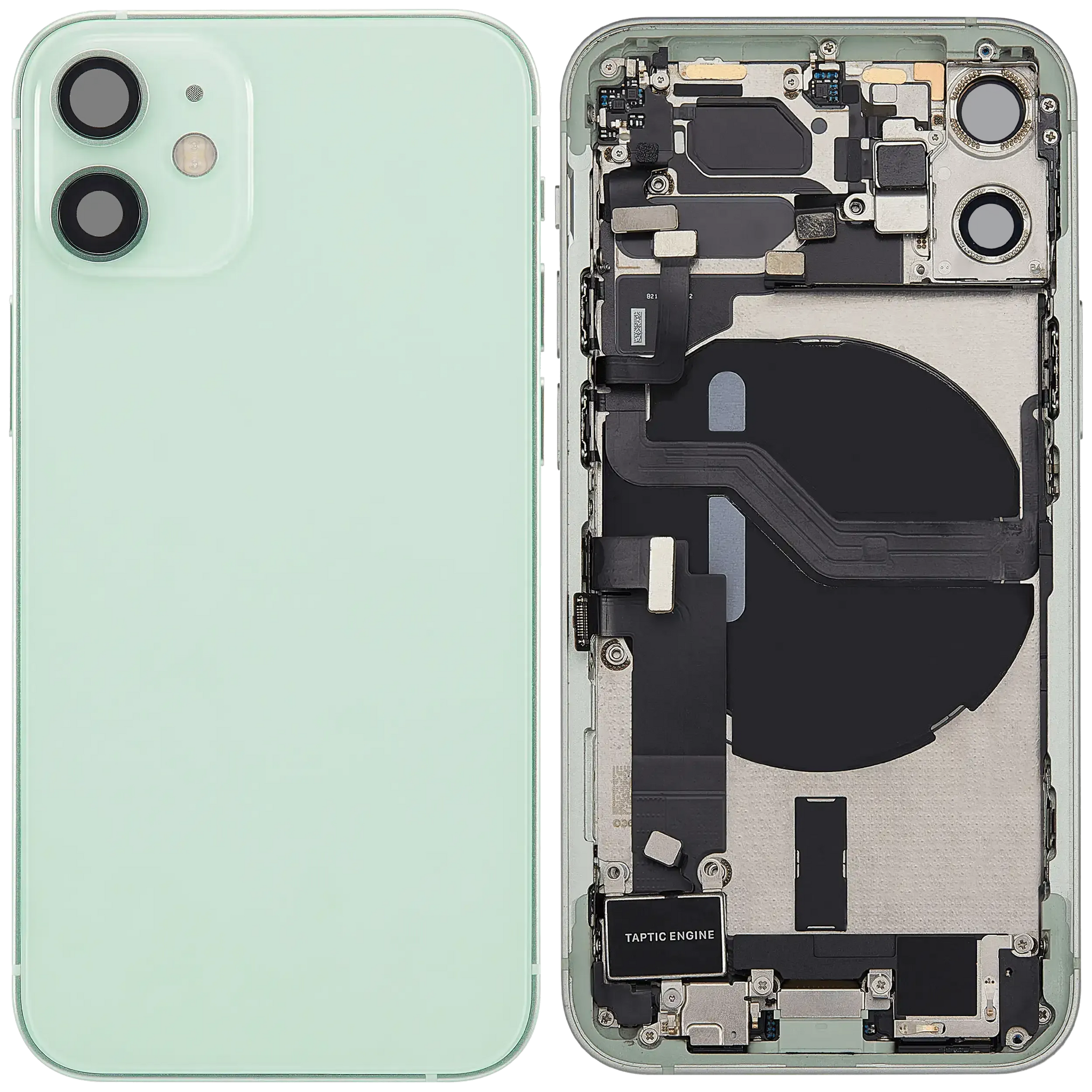 Back Housing W/ Charging Port Flex & Small Parts For iPhone 12 Mini (EU / Global Version) (Pull) (Green)