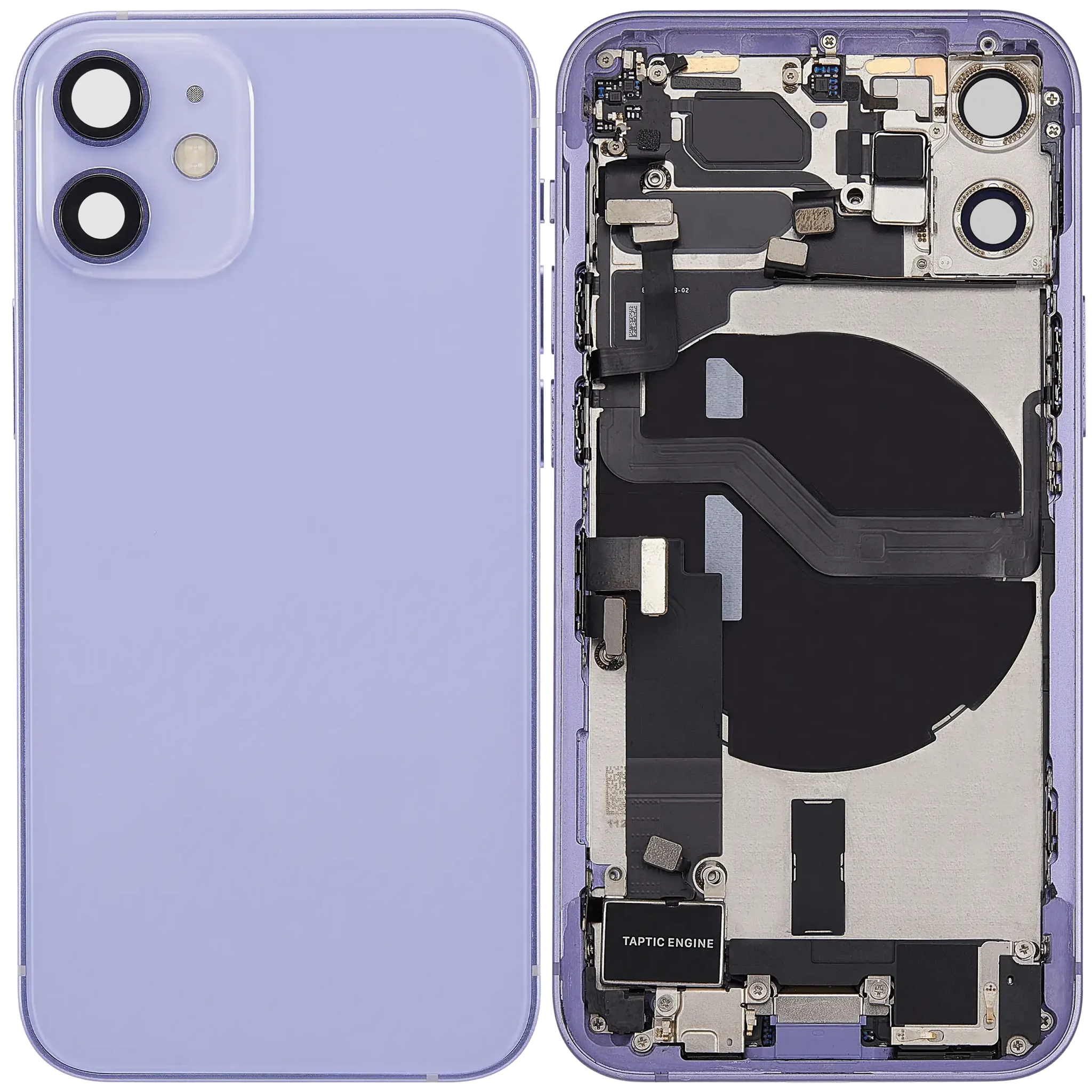 Back Housing W/ Charging Port Flex & Small Parts For iPhone 12 Mini (EU / Global Version) (Pull) (Purple)