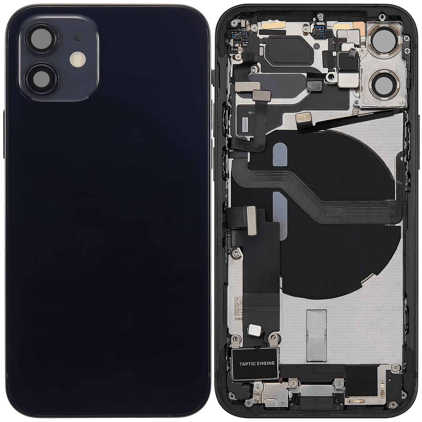 Back Housing W/ Charging Port Flex & Small Parts For iPhone 12 Mini (EU / Global Version) (Pull) (Black)