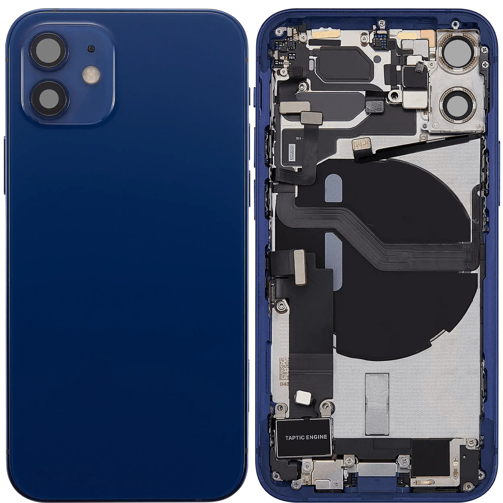 Back Housing W/ Charging Port Flex & Small Parts For iPhone 12 Mini (EU / Global Version) (Pull) (Blue)