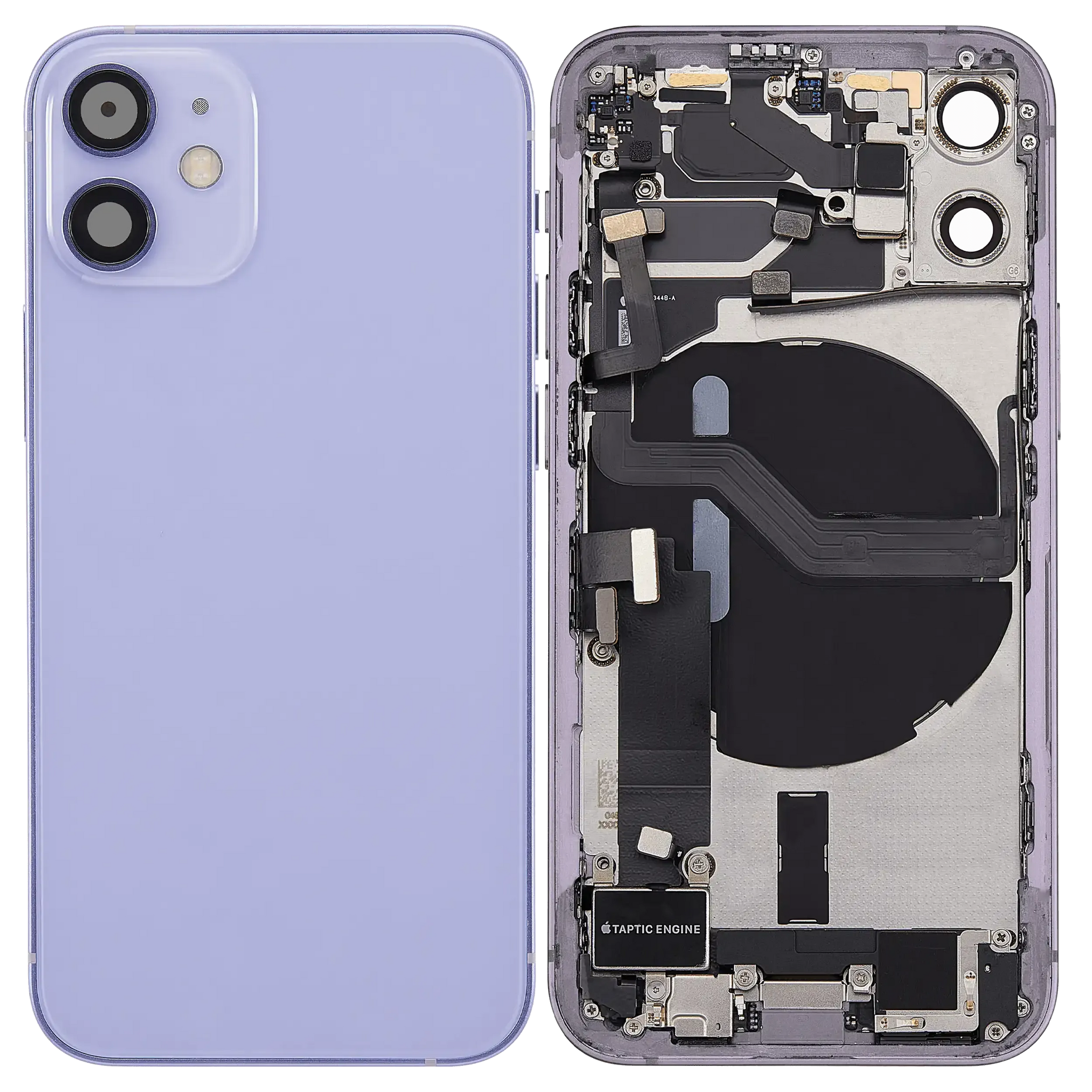 Back Housing W/ Charging Port Flex & Small Parts For iPhone 12 Mini (US Version) (Pull) (Purple)