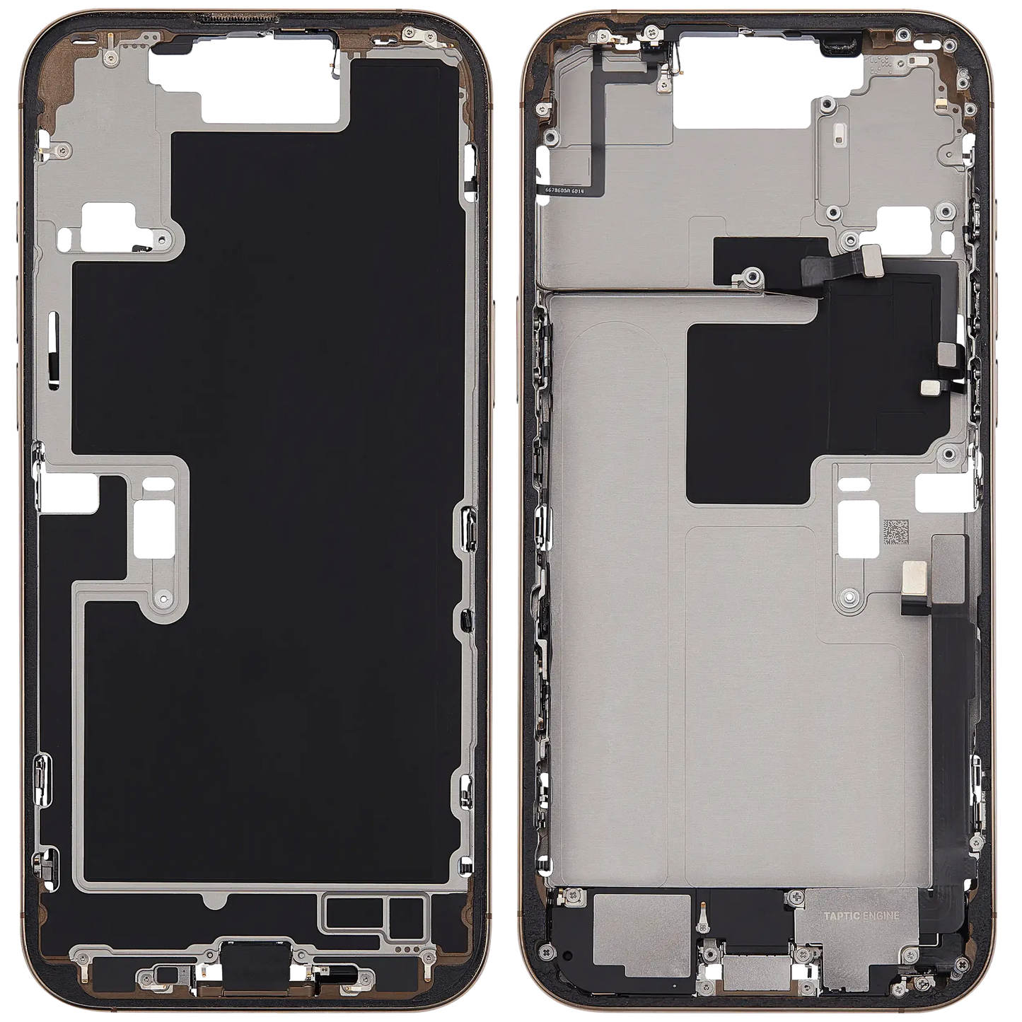Mid-Frame Housing W/ Charging Port Flex & Small Parts For iPhone 16 Pro Max (US Version) (Pull) (Desert Titanium)