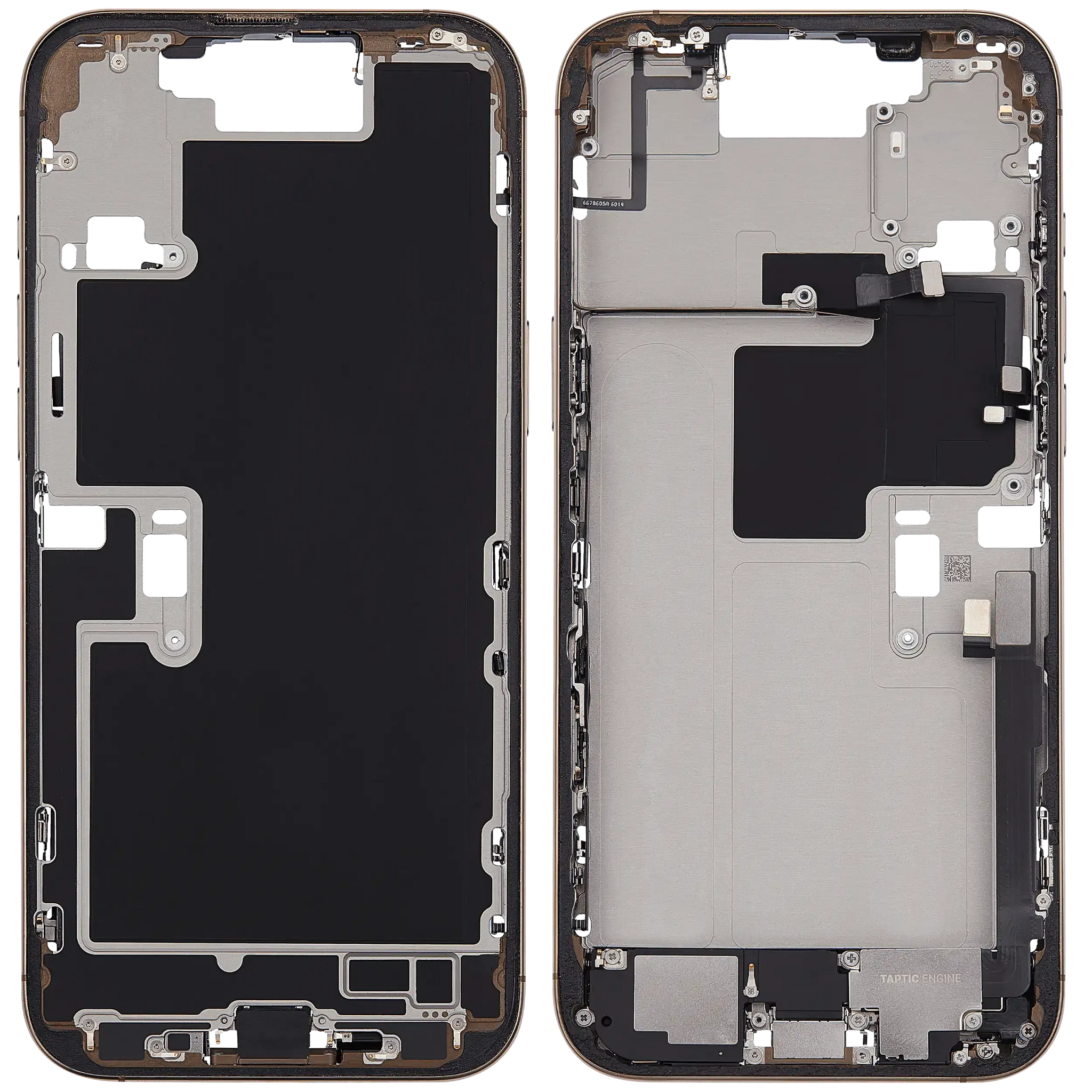 Mid-Frame Housing W/ Charging Port Flex & Small Parts For iPhone 16 Pro Max (US Version) (Pull) (Desert Titanium)