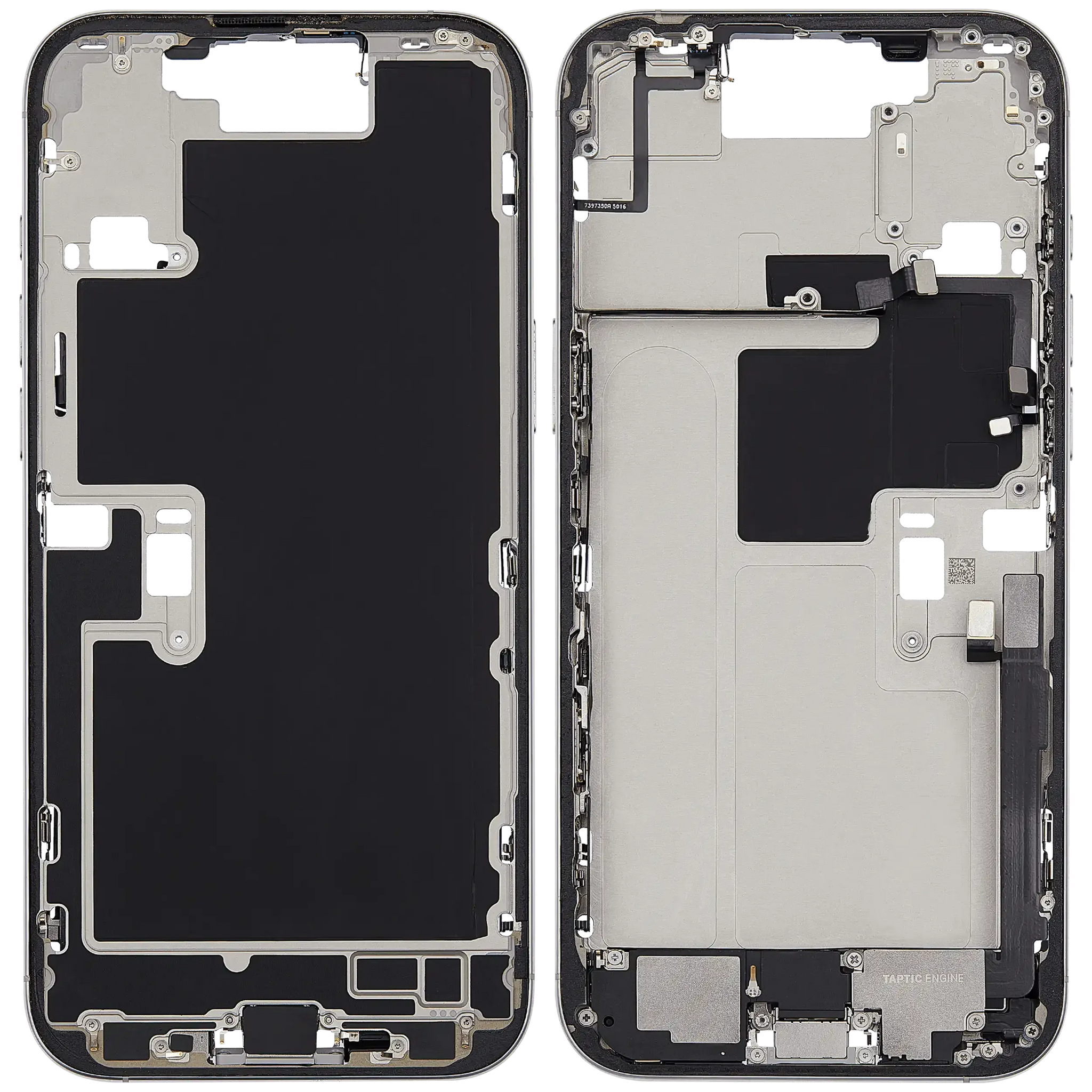 Mid-Frame Housing W/ Charging Port Flex & Small Parts For iPhone 16 Pro Max (US Version) (Pull) (White Titanium)