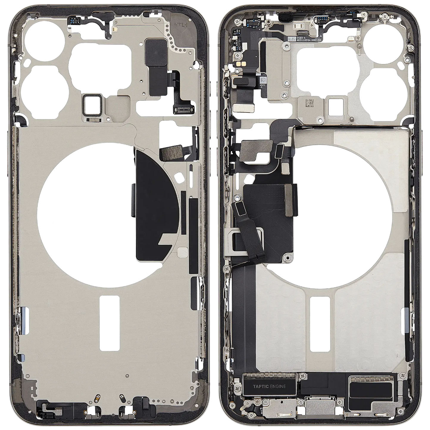 Mid-Frame Housing W/ Charging Port Flex & Small Parts For iPhone 15 Pro Max (EU / Global Version) (Pull) (Natural Titanium)