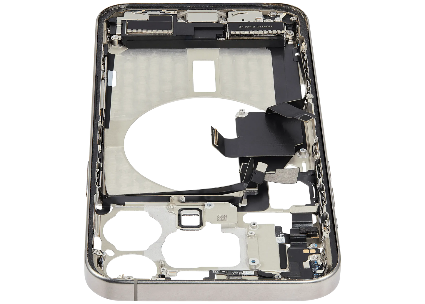 Mid-Frame Housing W/ Charging Port Flex & Small Parts For iPhone 15 Pro Max (Pull) (Natural Titanium)