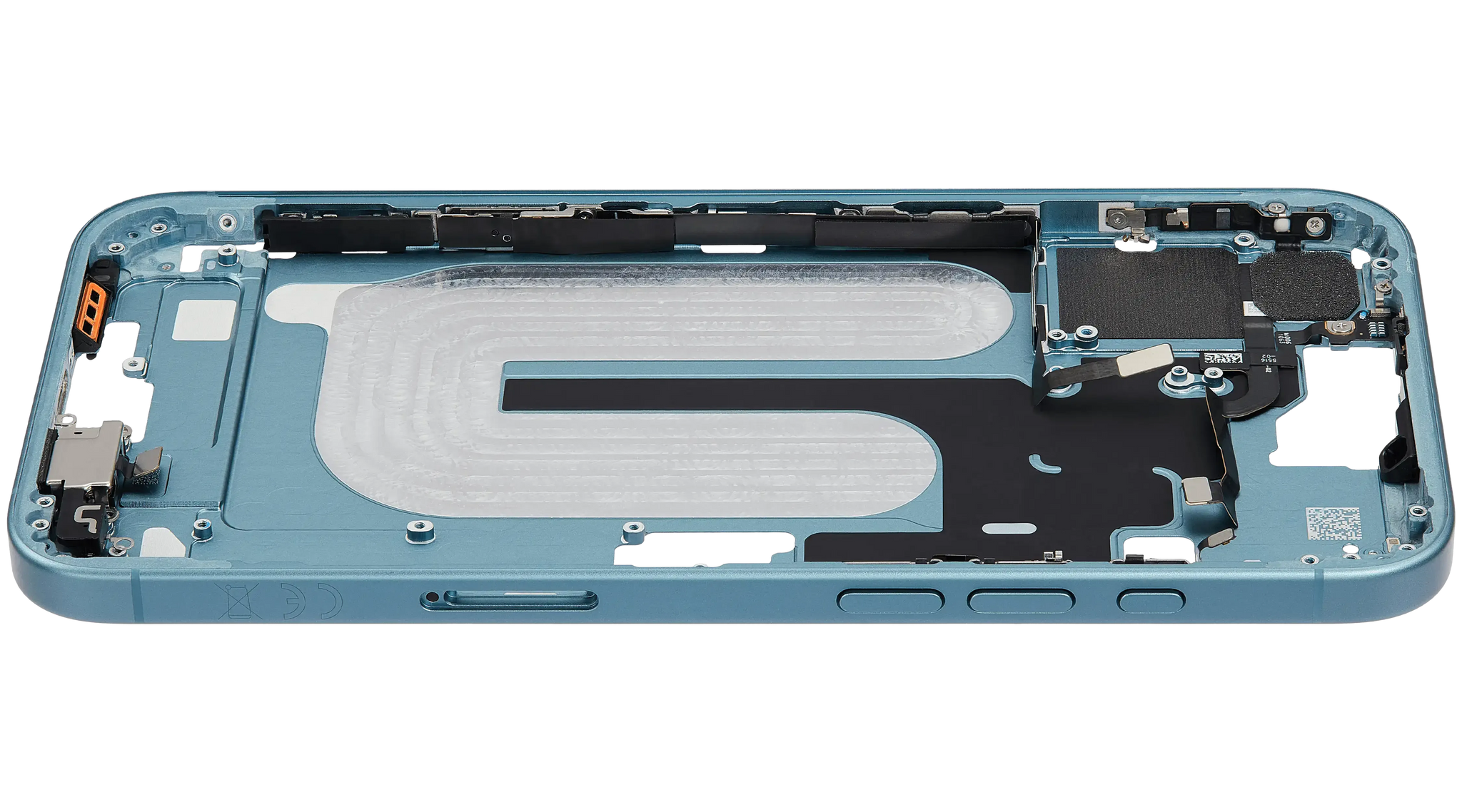 Mid-Frame Housing W/ Small Parts For iPhone 16 Plus (EU / Global Version) (Pull) (Teal)