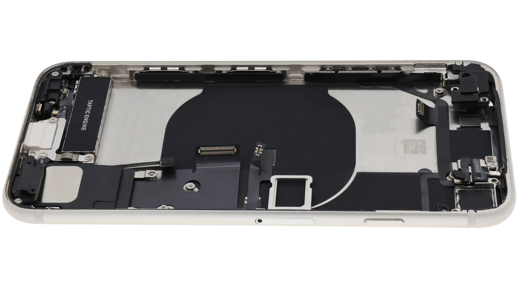 Back Housing W/ Charging Port Flex and Small Components Pre-Installed For iPhone SE (2022) (Used OEM) (Pull) (Starlight)