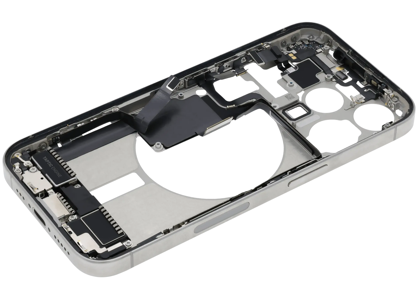 Mid-Frame Housing W/ Charging Port Flex & Small Parts For iPhone 15 Pro (US Version) (Pull) (White Titanium)