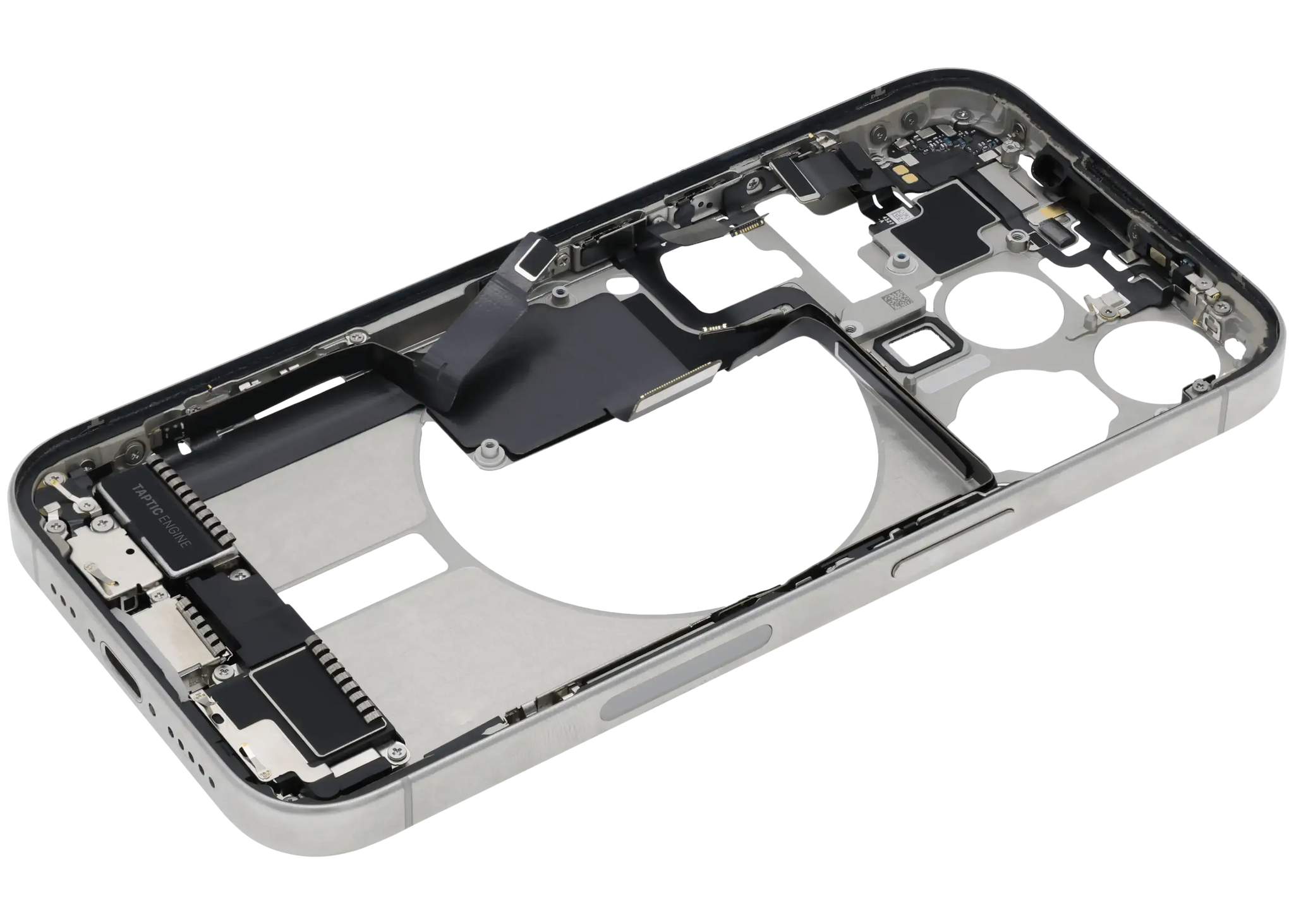 Mid-Frame Housing W/ Charging Port Flex & Small Parts For iPhone 15 Pro (US Version) (Pull) (White Titanium)