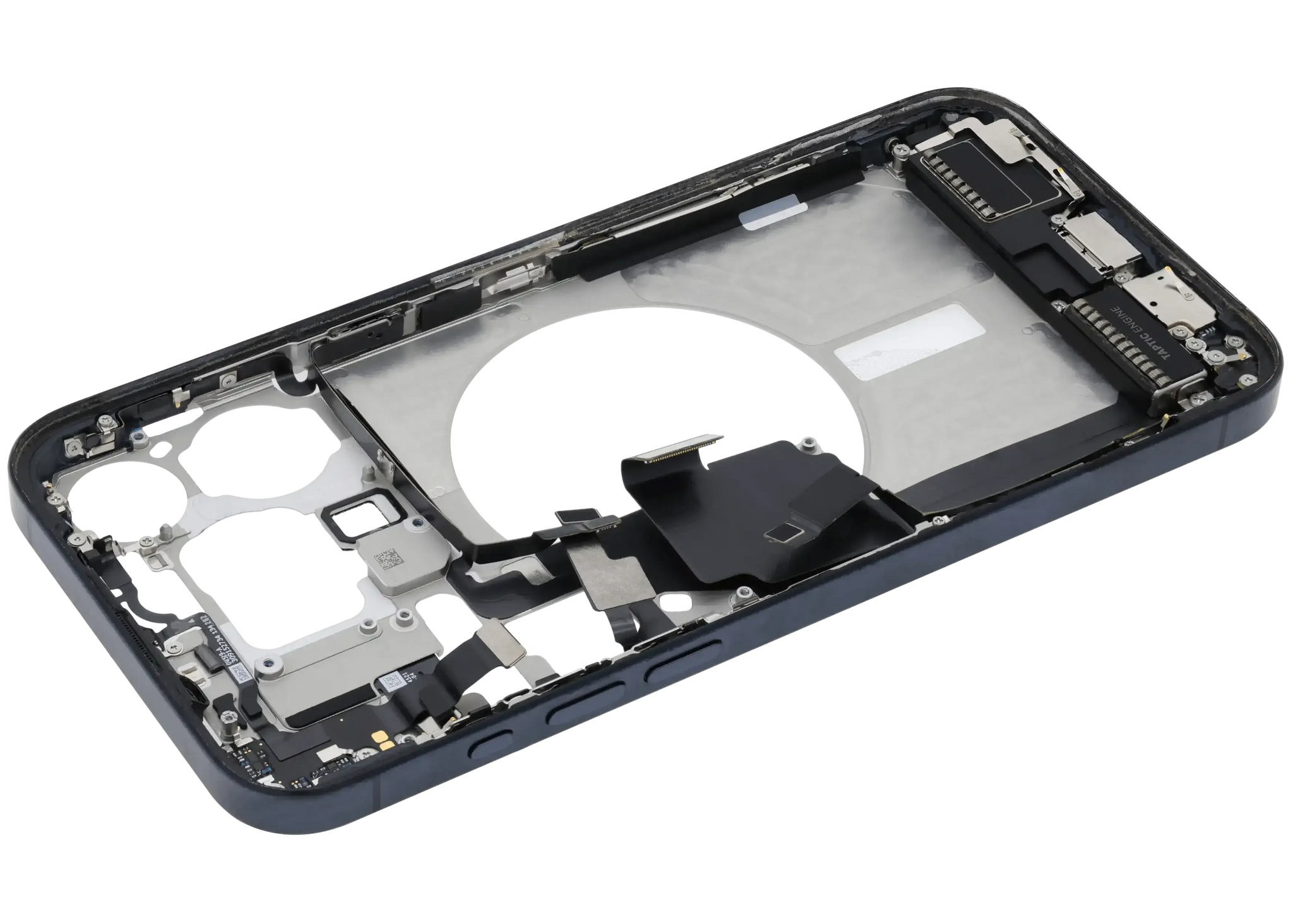 Mid-Frame Housing W/ Charging Port Flex & Small Parts For iPhone 15 Pro Max (US Version) (Pull) (Blue Titanium)