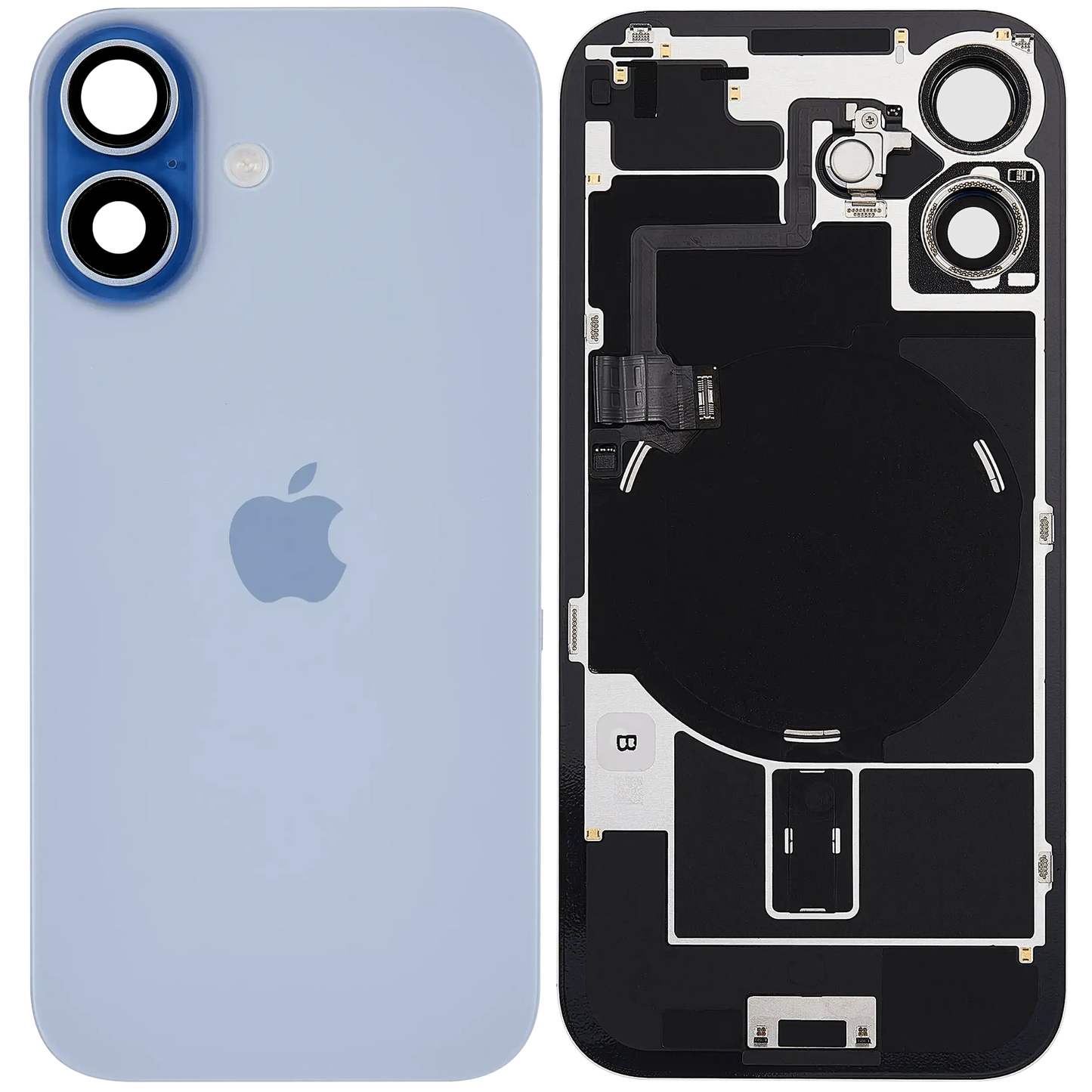 Back Glass w/ MagSafe Magnet & NFC & Flashlight Flex For iPhone 17 (Pull) (Mist Blue)