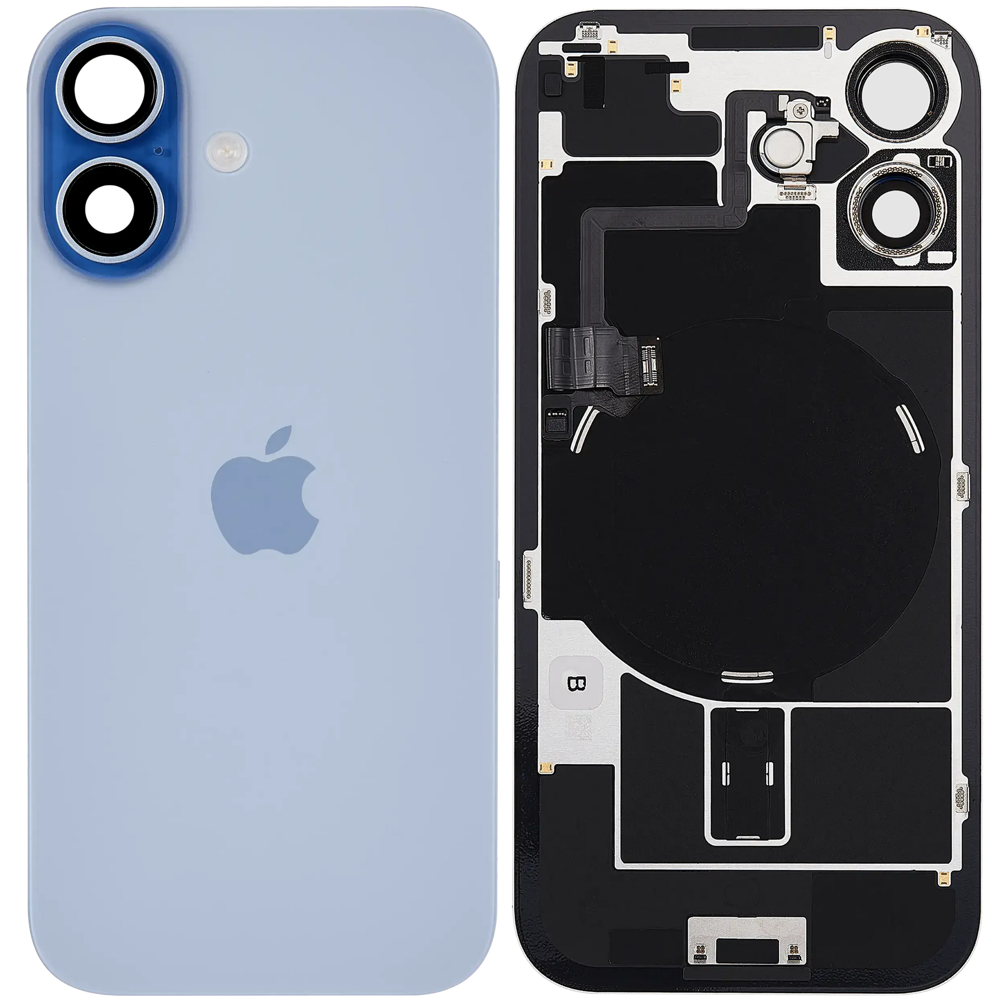 Back Glass w/ MagSafe Magnet & NFC & Flashlight Flex For iPhone 17 (Pull) (Mist Blue)