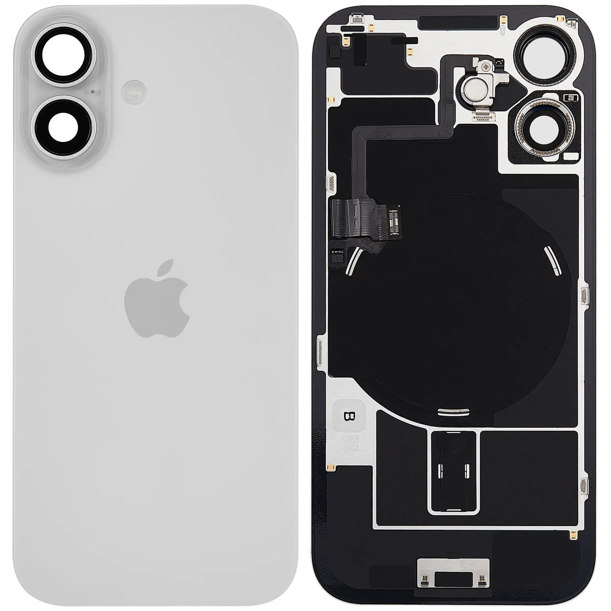 Back Glass w/ MagSafe Magnet & NFC & Flashlight Flex For iPhone 17 (Pull) (White)