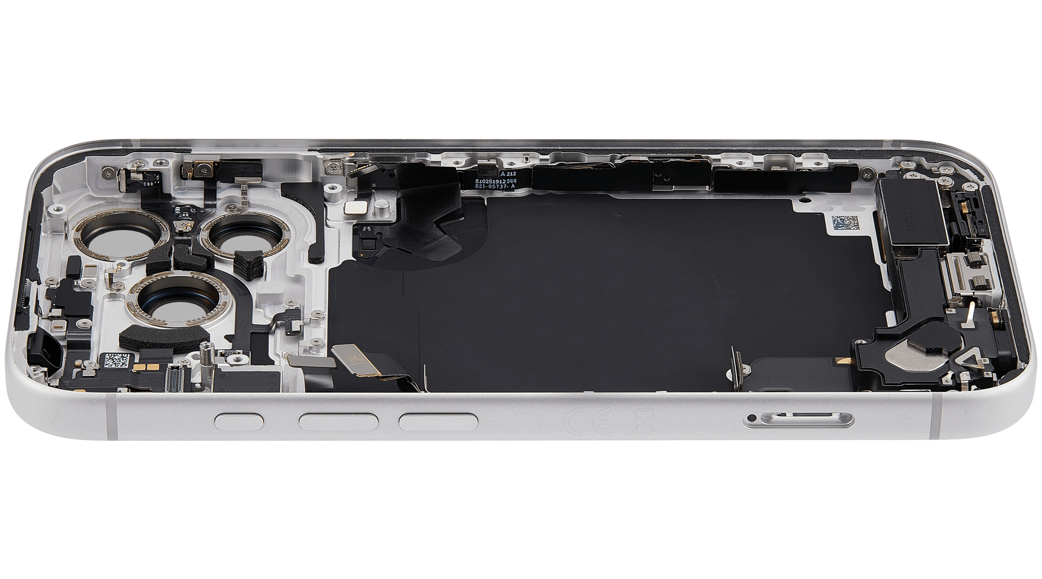 Back Housing W/ Charging Port Flex & Small Parts For iPhone 17 Pro (EU / Global Version) (Pull) (Silver)
