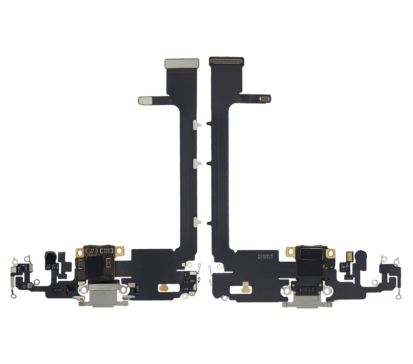 Charging Port Flex Cable With Board For iPhone 11 Pro Max (Used OEM) (Pull) (Silver)