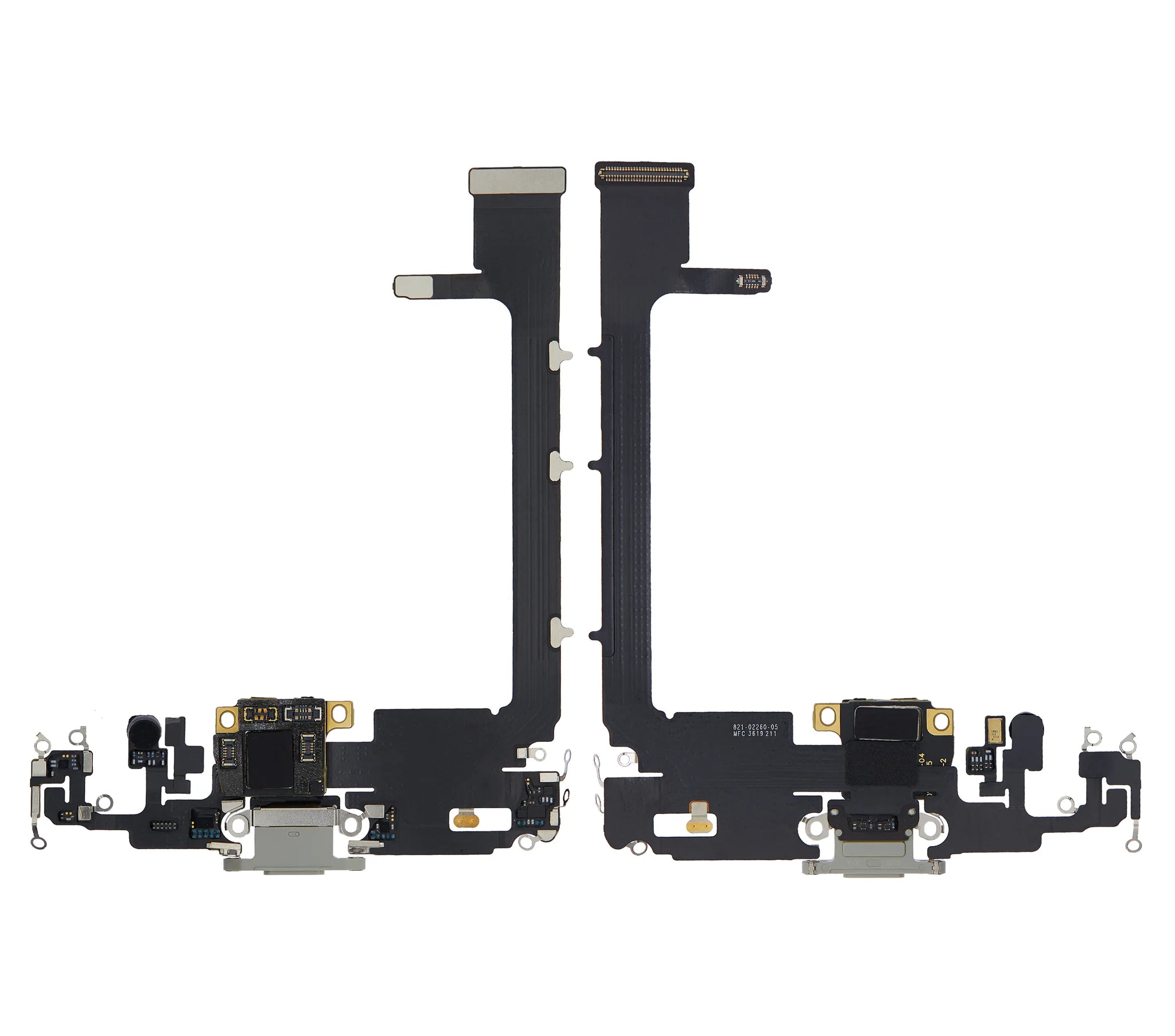 Charging Port Flex Cable With Board For iPhone 11 Pro Max (Used OEM) (Pull) (Silver)