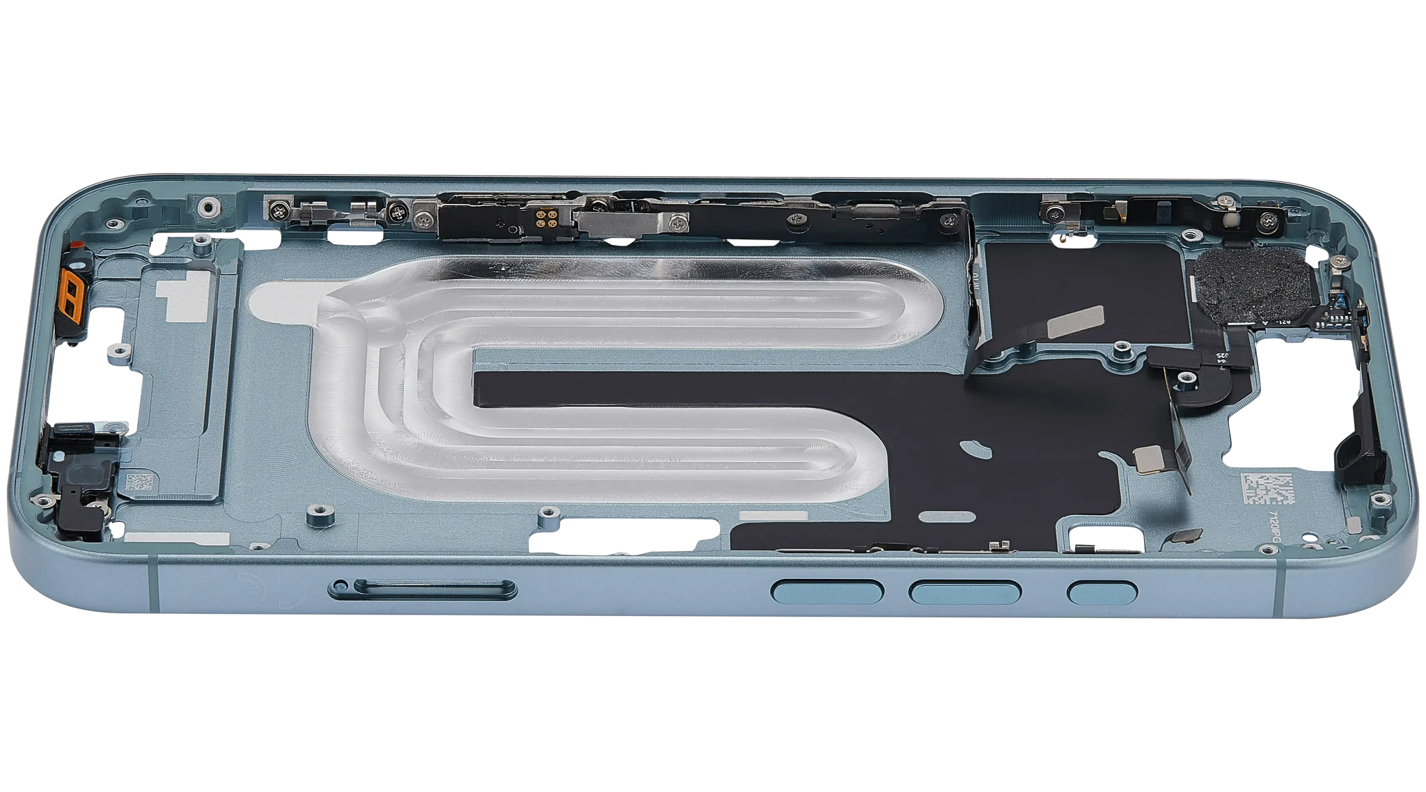 Mid-Frame Housing With Power And Volume Button For iPhone 16 (EU / Global Version) (Pull) (Teal)