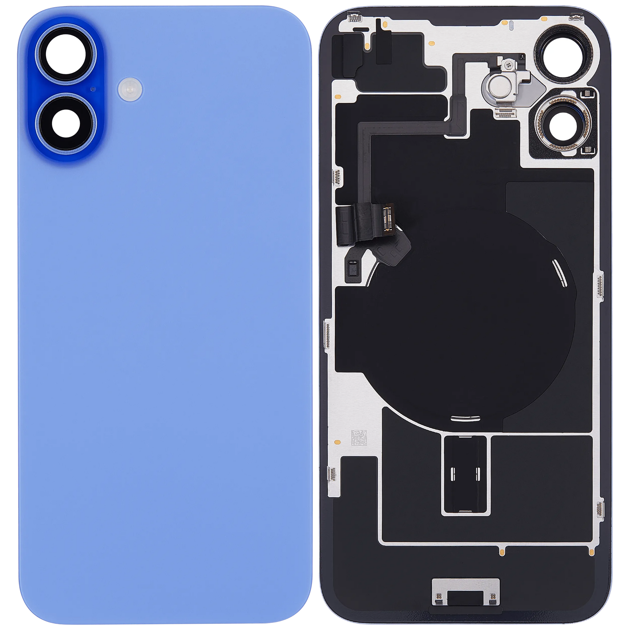 Back Glass w/ MagSafe Magnet & NFC & Flashlight Flex For iPhone 16 Plus ( Pull) (Ultramarine)