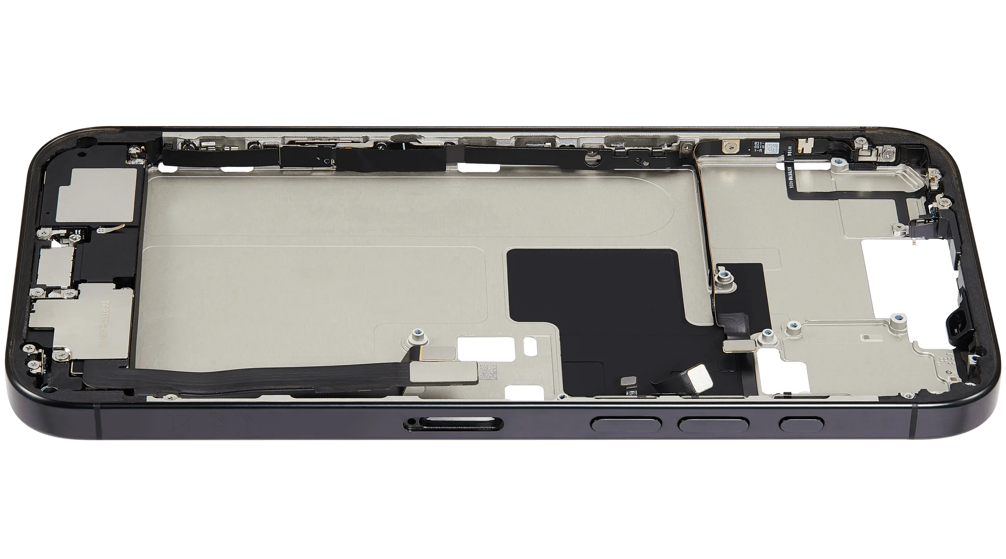 Mid-Frame Housing W/ Charging Port Flex & Small Parts For iPhone 16 Pro Max (EU / Global Version) (Pull) (Black Titanium)
